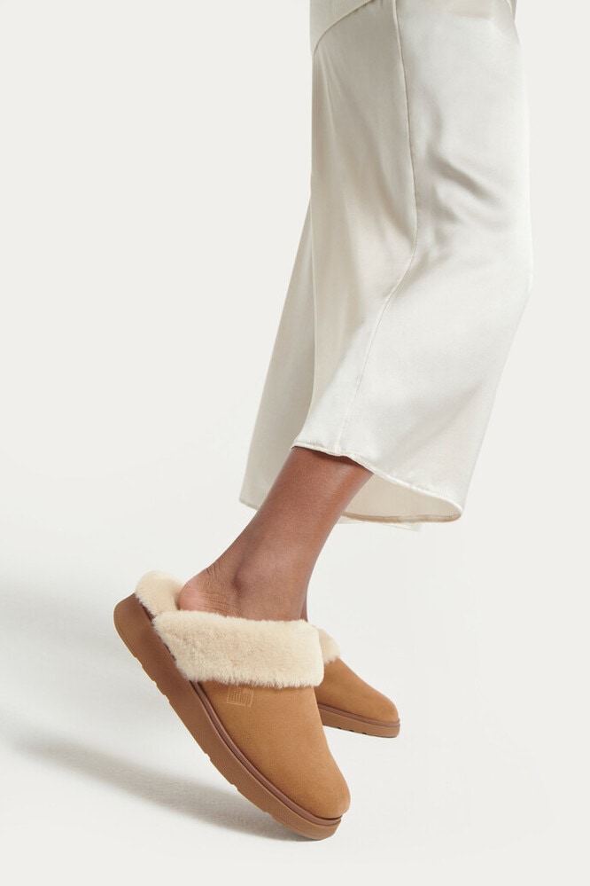 Fitflop Hausschuh »SHUV«, Clog, Pantoffel, Mule, Flats mit Warmfutter