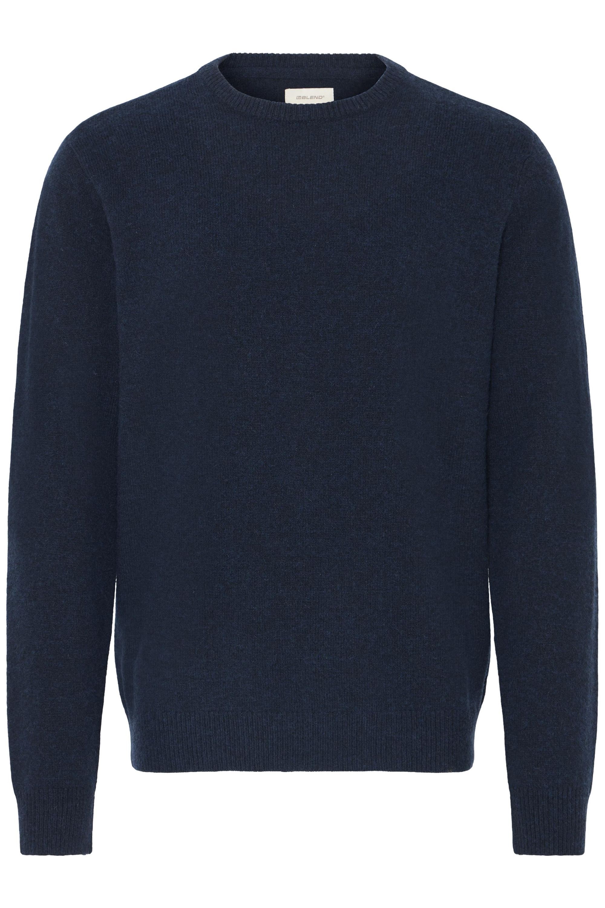 Strickpullover BLEND "BHBranko", Herren, Gr. XXL, salute melange, Feinstrick, 60% Wolle, 40% Nylon, meliert, Basic, normal normal, Rundhals, Pullover Strickpullover, Stilvoller Basic Strickpullover