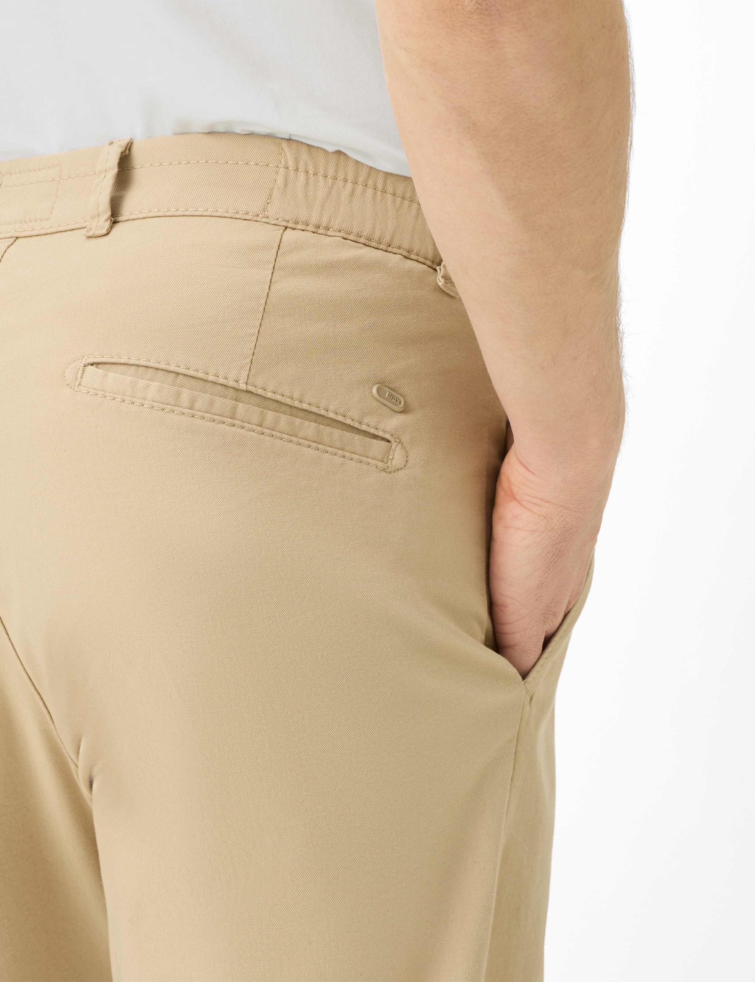 Chinohose BRAX "Style TINO", Herren, Gr. 32, Länge 32, hellbraun, Web, 88% Baumwolle, 9% Elastomultiester, 3% Elasthan, Hosen Chinohose 5