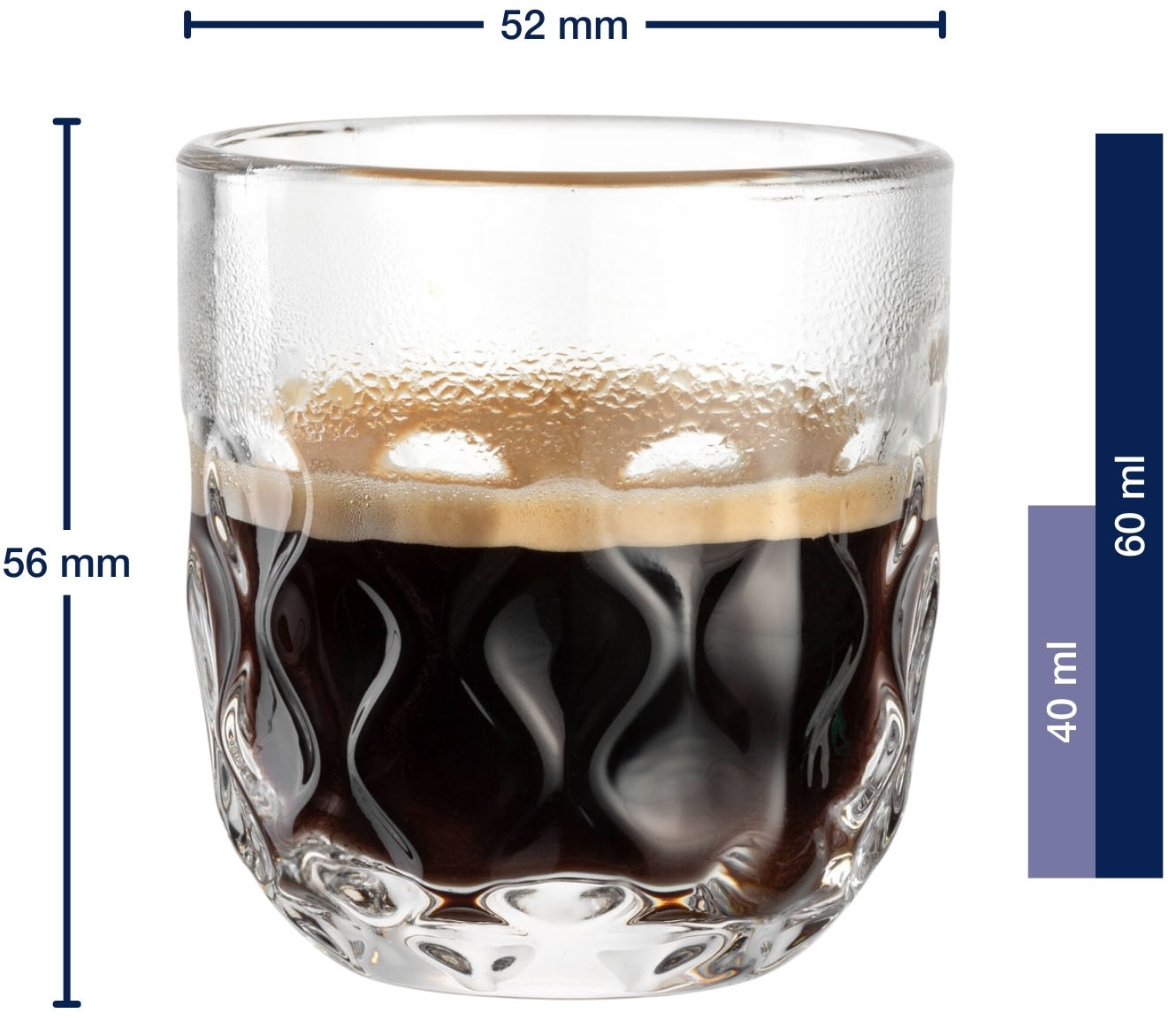 LEONARDO Espressoglas »GOCCE, 90 ml, 6er-Set«, (Set, 6 tlg.), 2. Variante, mit Tropfenrelief