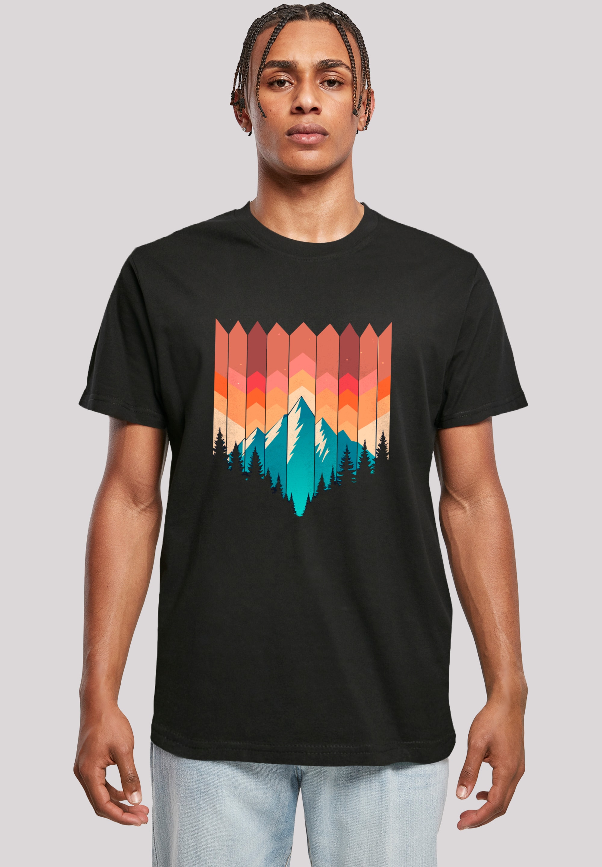 F4NT4STIC T-Shirt "Berg Sonnenuntergang Geometrisch", Premium Qualität günstig online kaufen