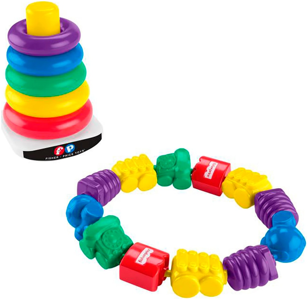 Fisher-Price® Steckspielzeug »Farbring-Pyramide und Perlen zum Zusammenstecken«