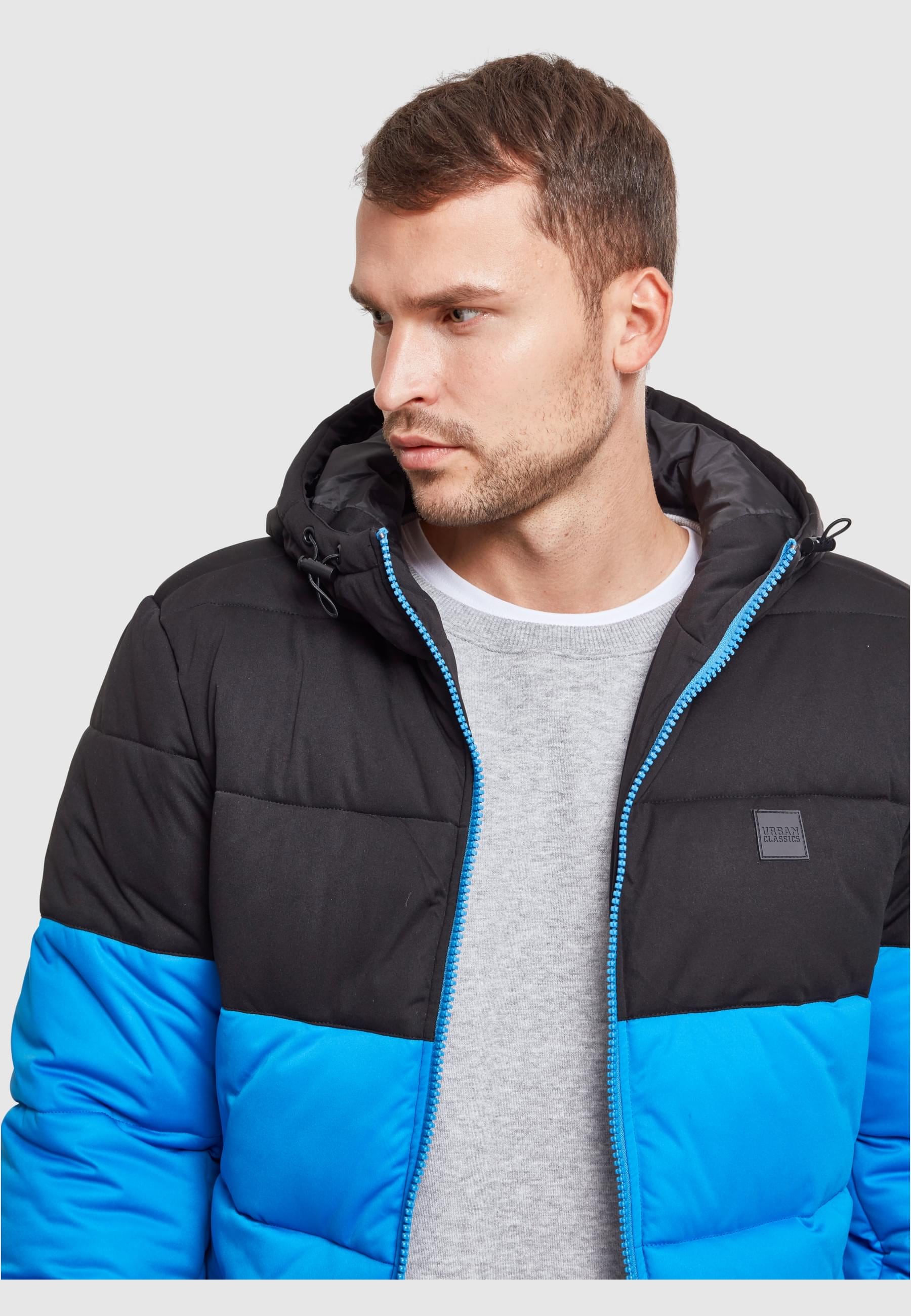 URBAN CLASSICS Winterjacke »Urban Classics Herren Hooded 2-Tone Puffer Jacket«, (1 St.), mit Kapuze