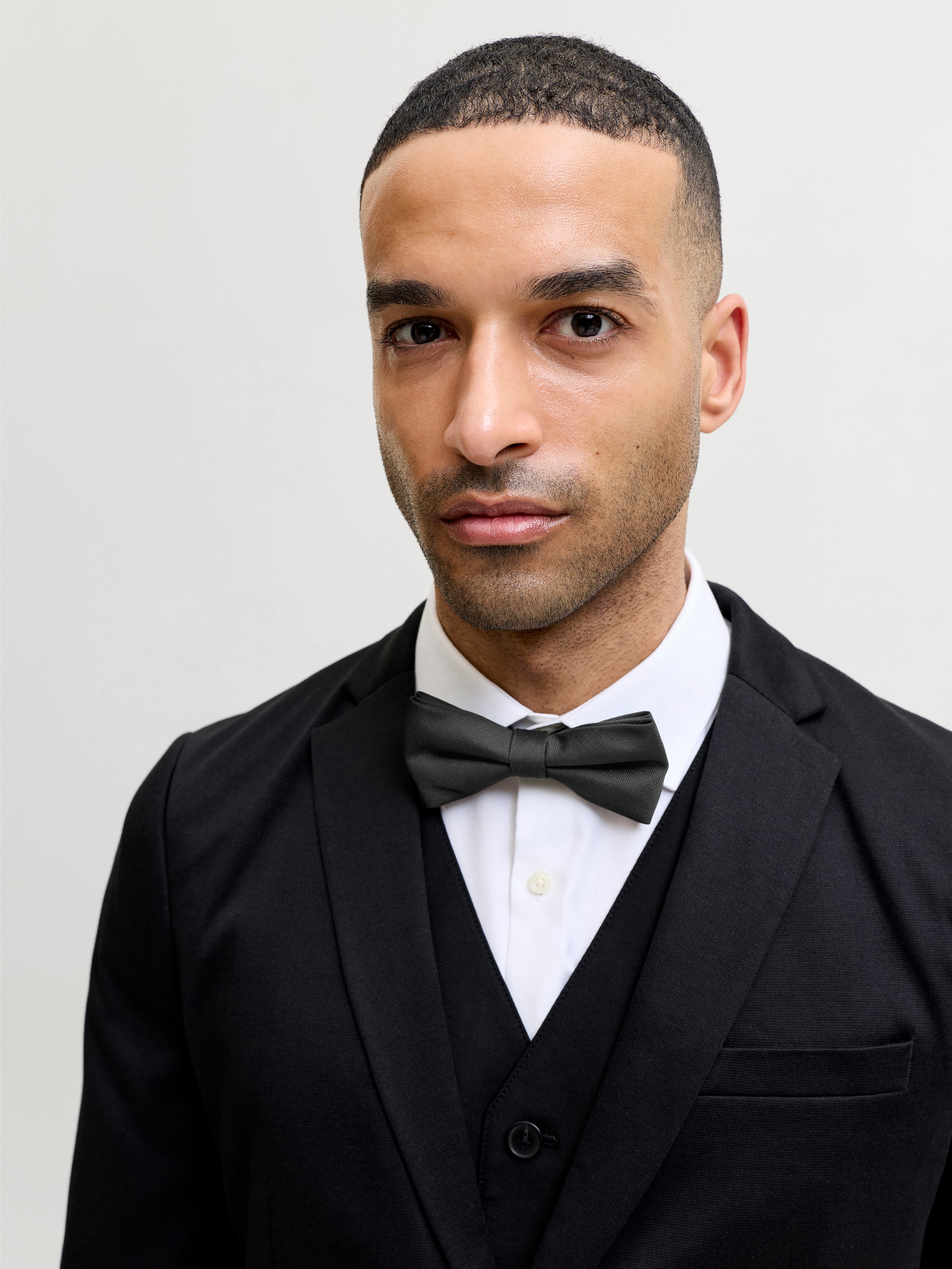 JACK & JONES Herren Fliege "JACSOLID STRUCTURED BOWTIE SN", schwarz, unifarben, Web, Kunstfaser, Fliegen, Kunstfaser