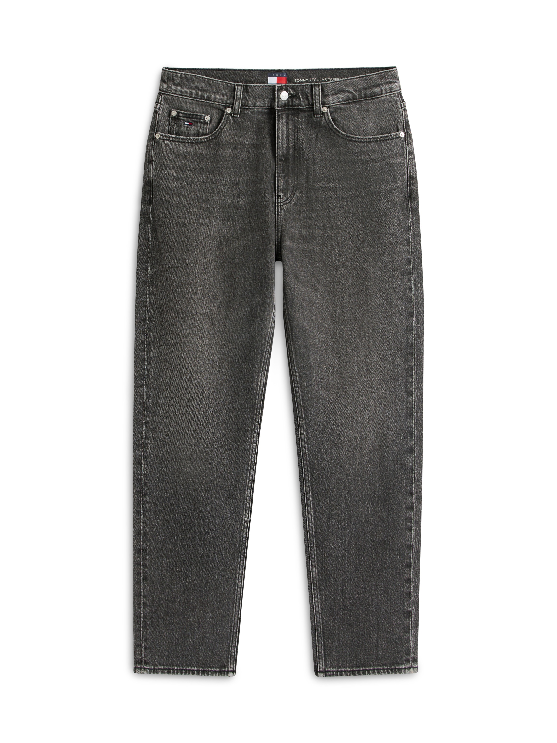 Straight-Jeans TOMMY JEANS "SONNY REGULAR", Herren, Gr. 31, Länge 32, denim schwarz, Denim/Jeans, Obermaterial: 99% Baumwolle, 1% Elasthan, unifarben, regular fit lang, Jeans Straight-Jeans 3