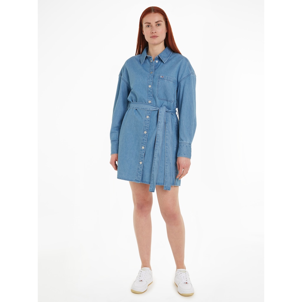 Tommy Jeans Curve Shirtkleid »TJW BELTED DENIM SHIRT DRESS EXT«