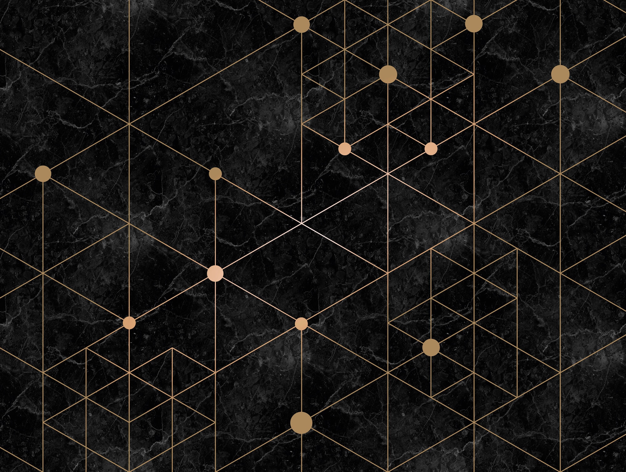 living Geometrisch »The Gold-Optik-geometrisch-grafisch, Tapete auf Fototapete Wall«, Schwarz BAUR walls Raten | Modern Fototapete Gold