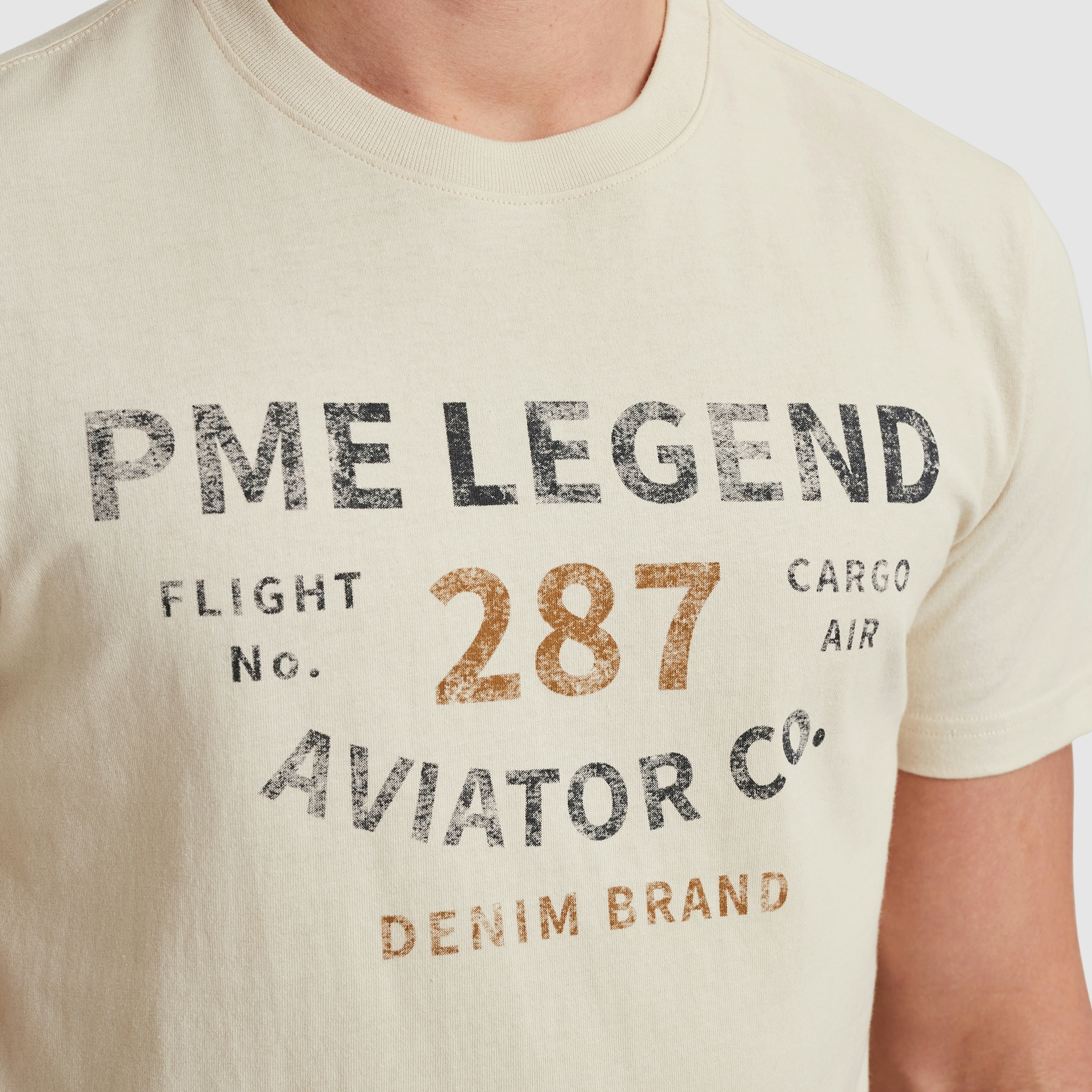PME LEGEND T-Shirt »Short sleeve r-neck open end jersey«, mit Logo-Print