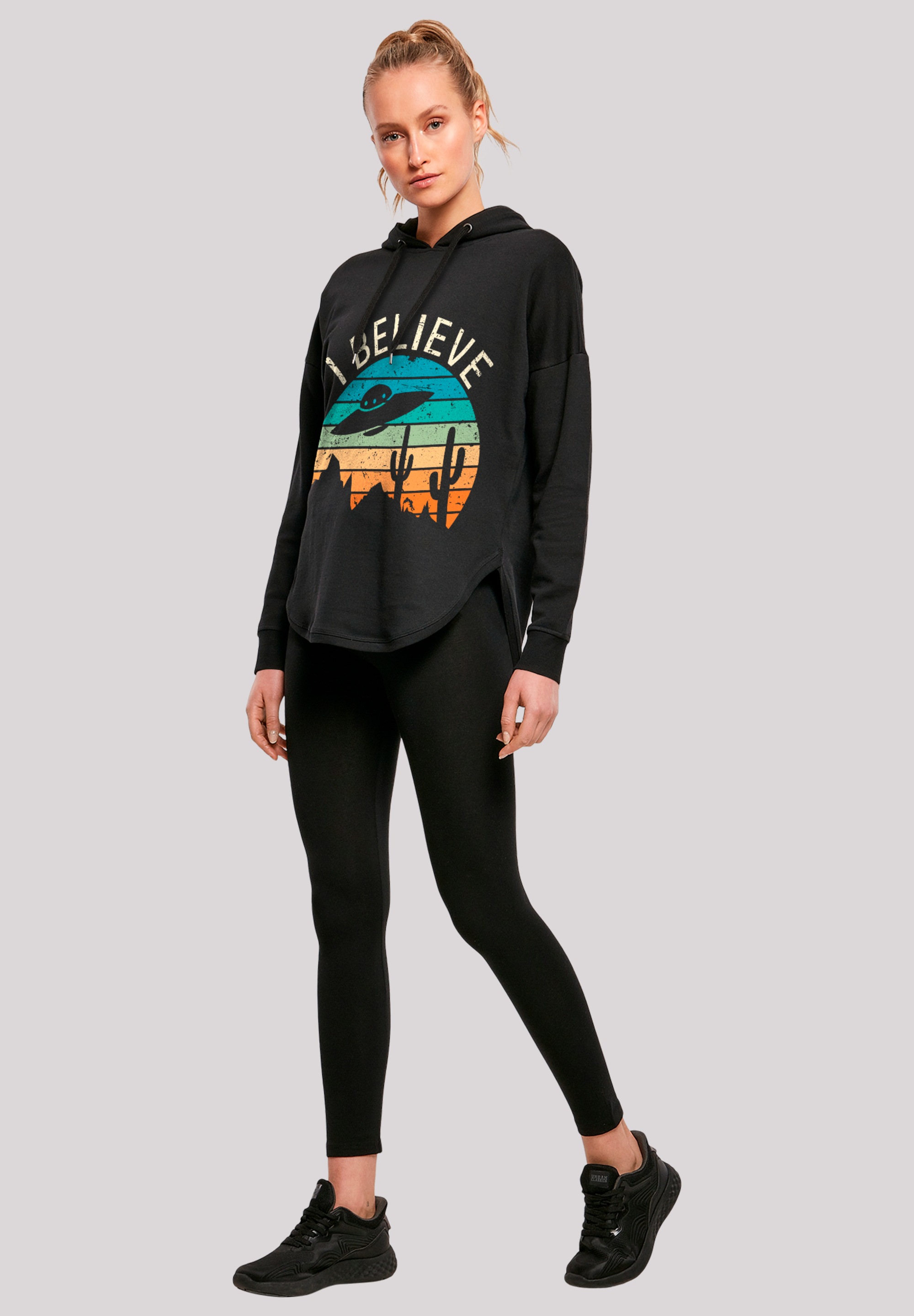 F4NT4STIC Kapuzenpullover »I Believe UFO Alien Sonnenuntergang«, Premium Qualität