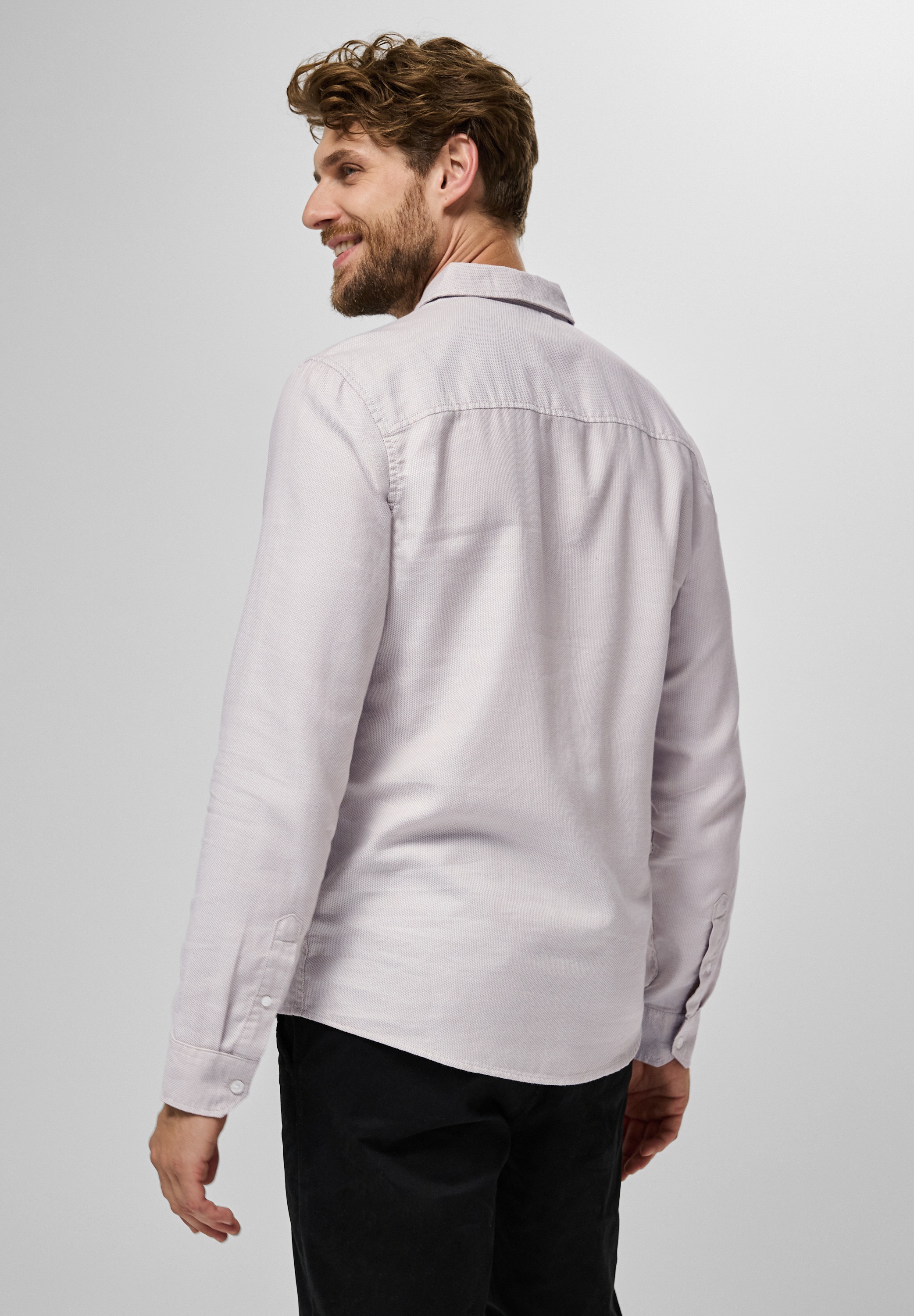 STREET ONE MEN Langarmhemd, aus reiner Baumwolle