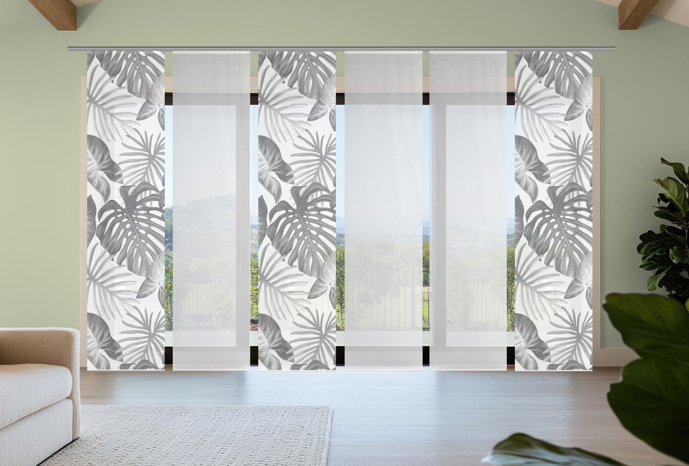 Vision S Schiebegardine "SANJA" Paneelwagen 6 Stk. tlg. Schiebevorhang,Bamb günstig online kaufen