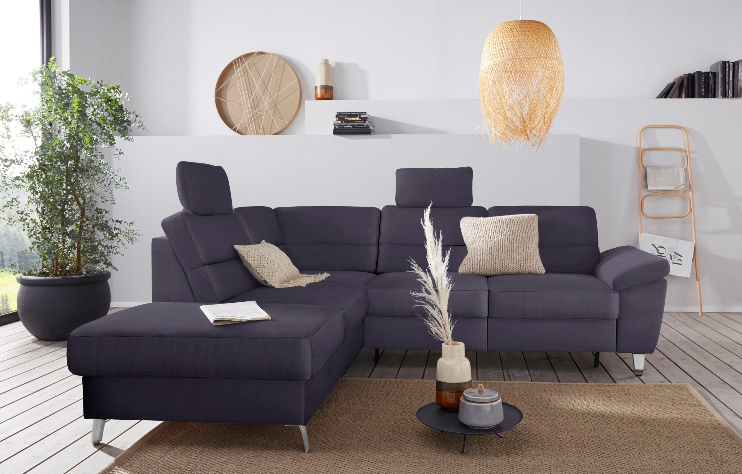sit&more Ecksofa »Sorano L-Form«, wahlweise mit Bettfunktion und Bettkasten