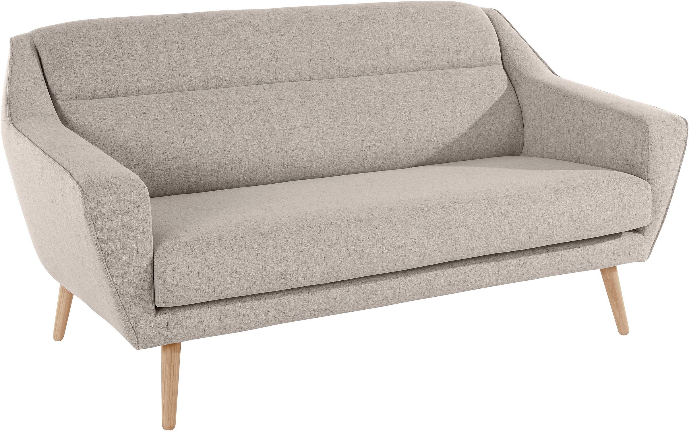 OTTO home 2-Sitzer "Bille" mit Naht im Rückenkissen und Eiche-Beinen, Desig günstig online kaufen