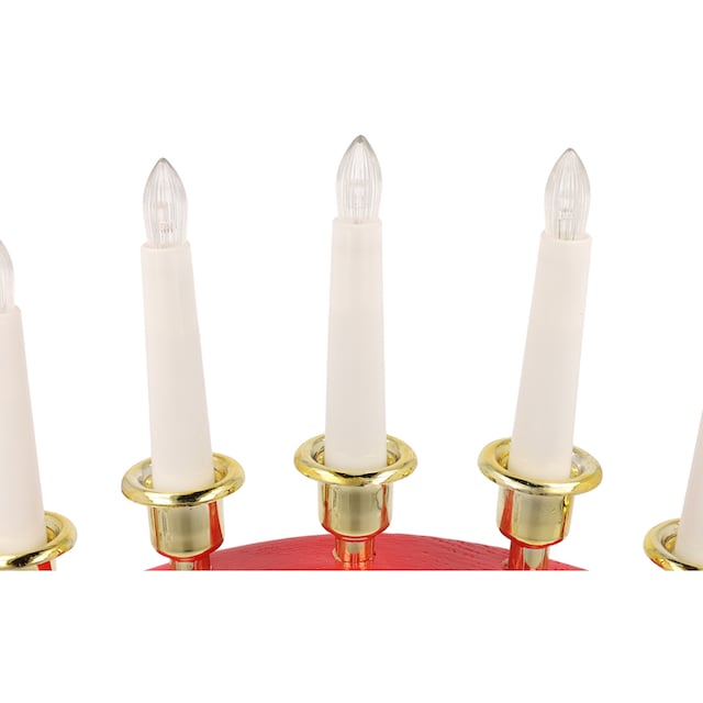 Myflair Möbel & Accessoires LED Dekoobjekt, Kerzenbrücke mit 7 LED Kerzen, Höhe  ca. 27 cm, Weihnachtsdeko rot kaufen | BAUR