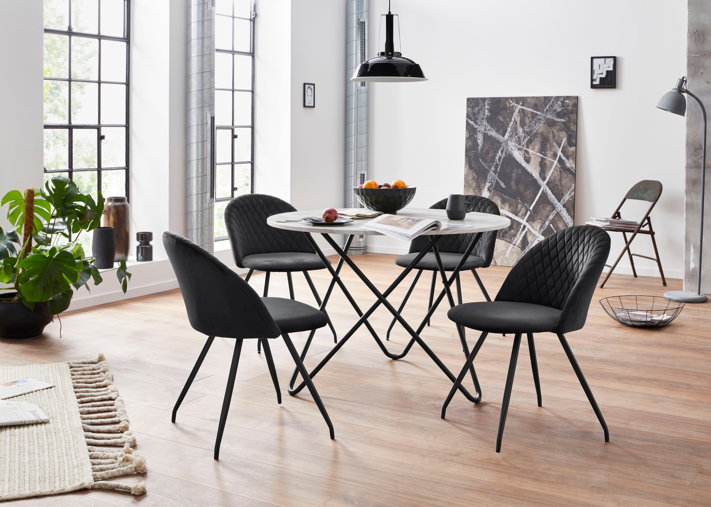 INOSIGN Essgruppe "Emmajonas" Set, 5 Stk. tlg. moderner runder Tisch in Mar günstig online kaufen