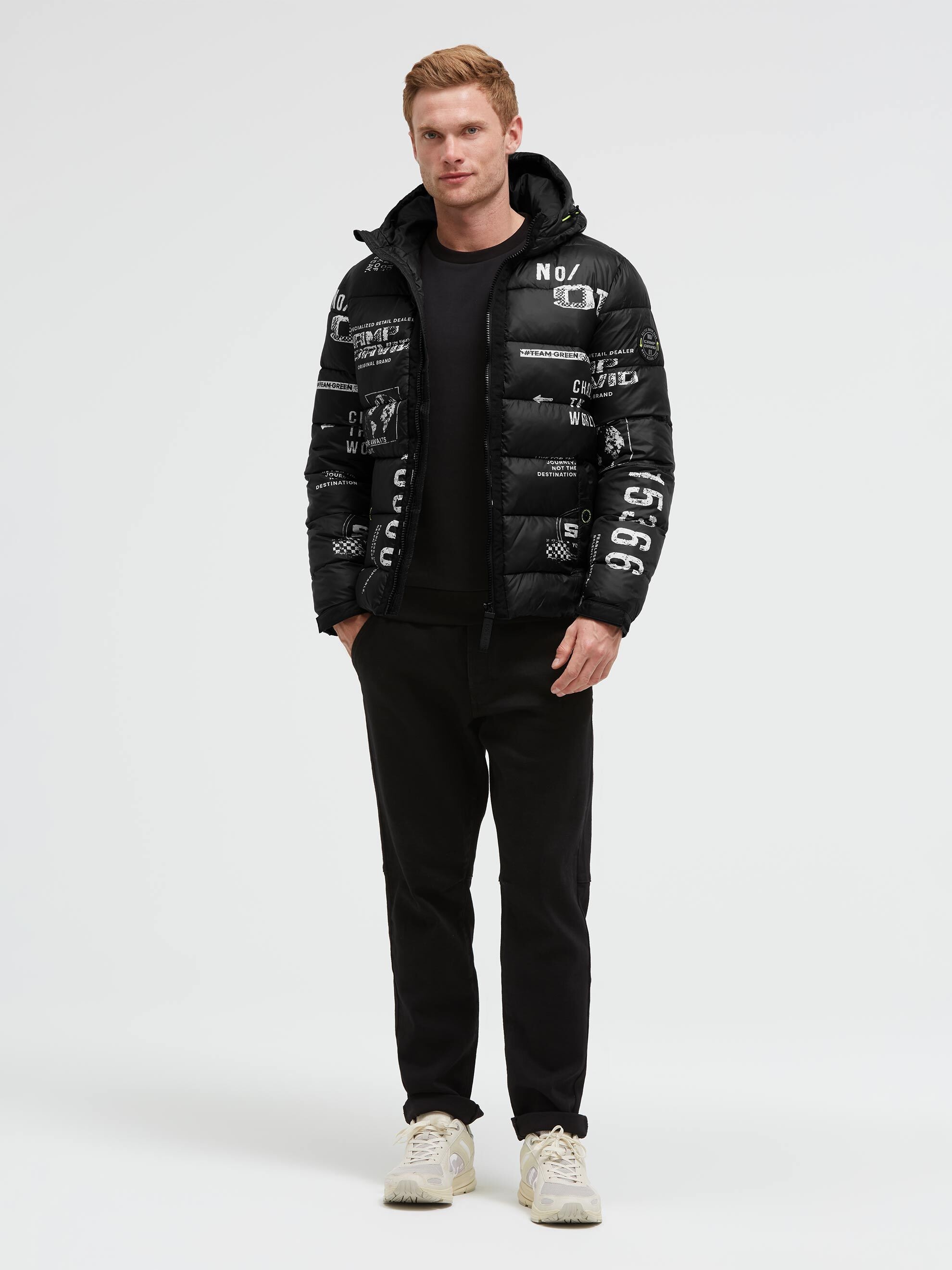 CAMP DAVID Winterjacke mit Kapuze mit elastischem Saumabschluss
