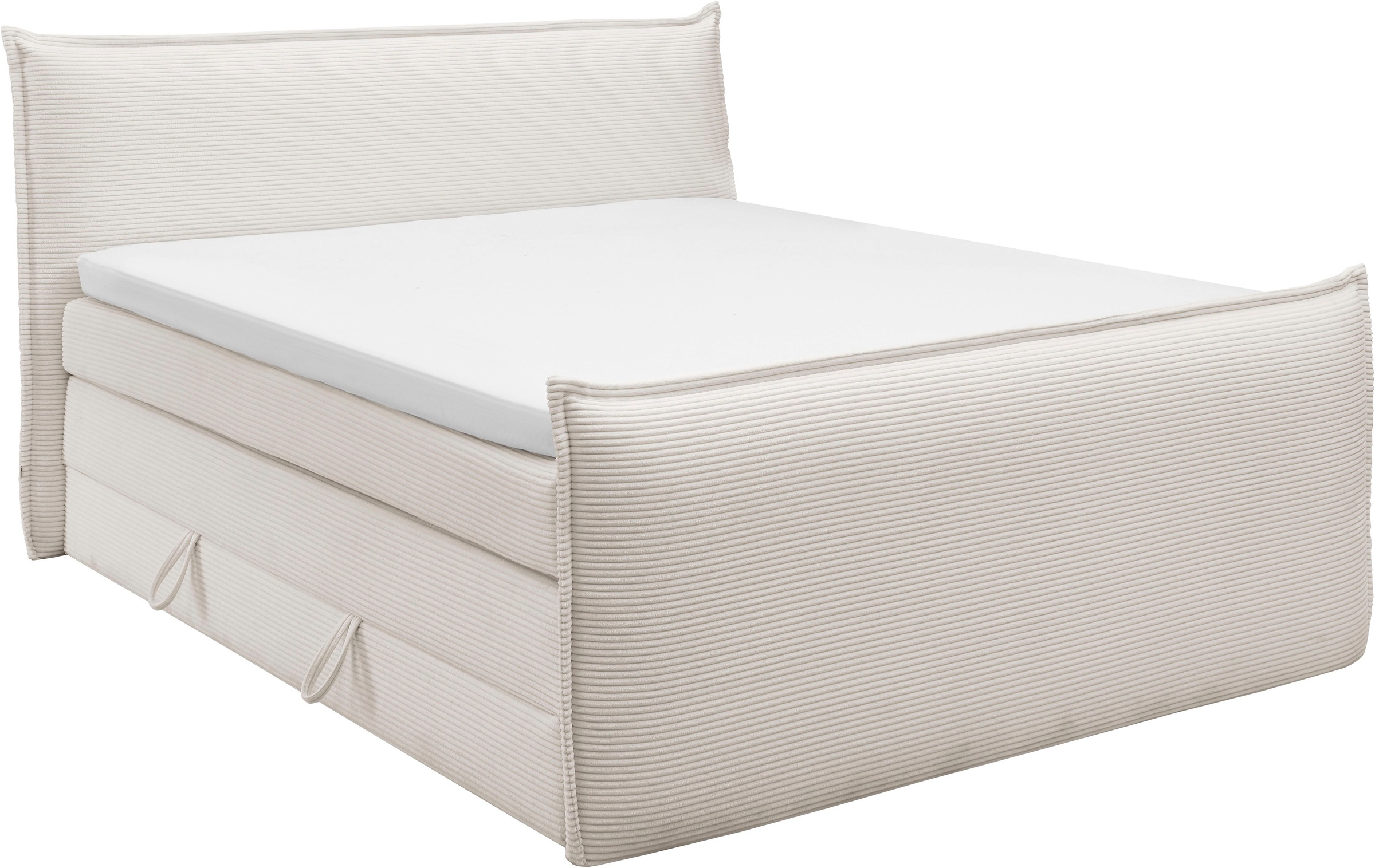 set one by Musterring Boxspringbett "Florida" in modernem Cord-Bezug, mit B günstig online kaufen