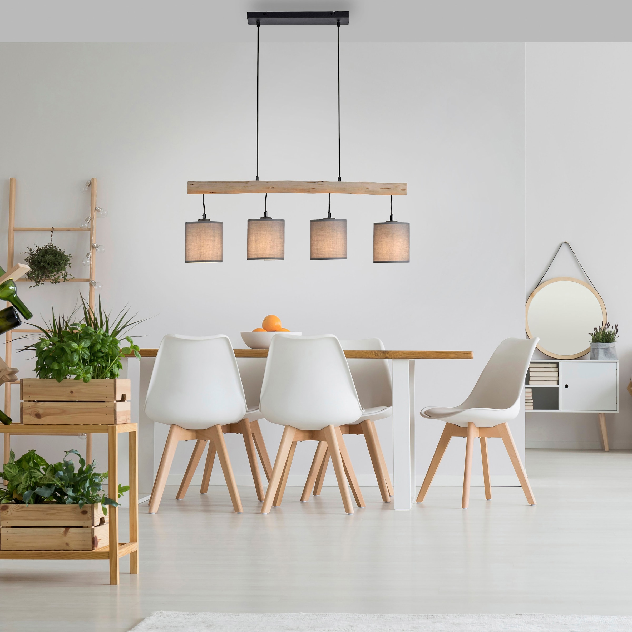 JUST LIGHT Pendelleuchte »GREEN TRIB«, 4 flammig, Leuchtmittel E27 | ohne Leuchtmittel