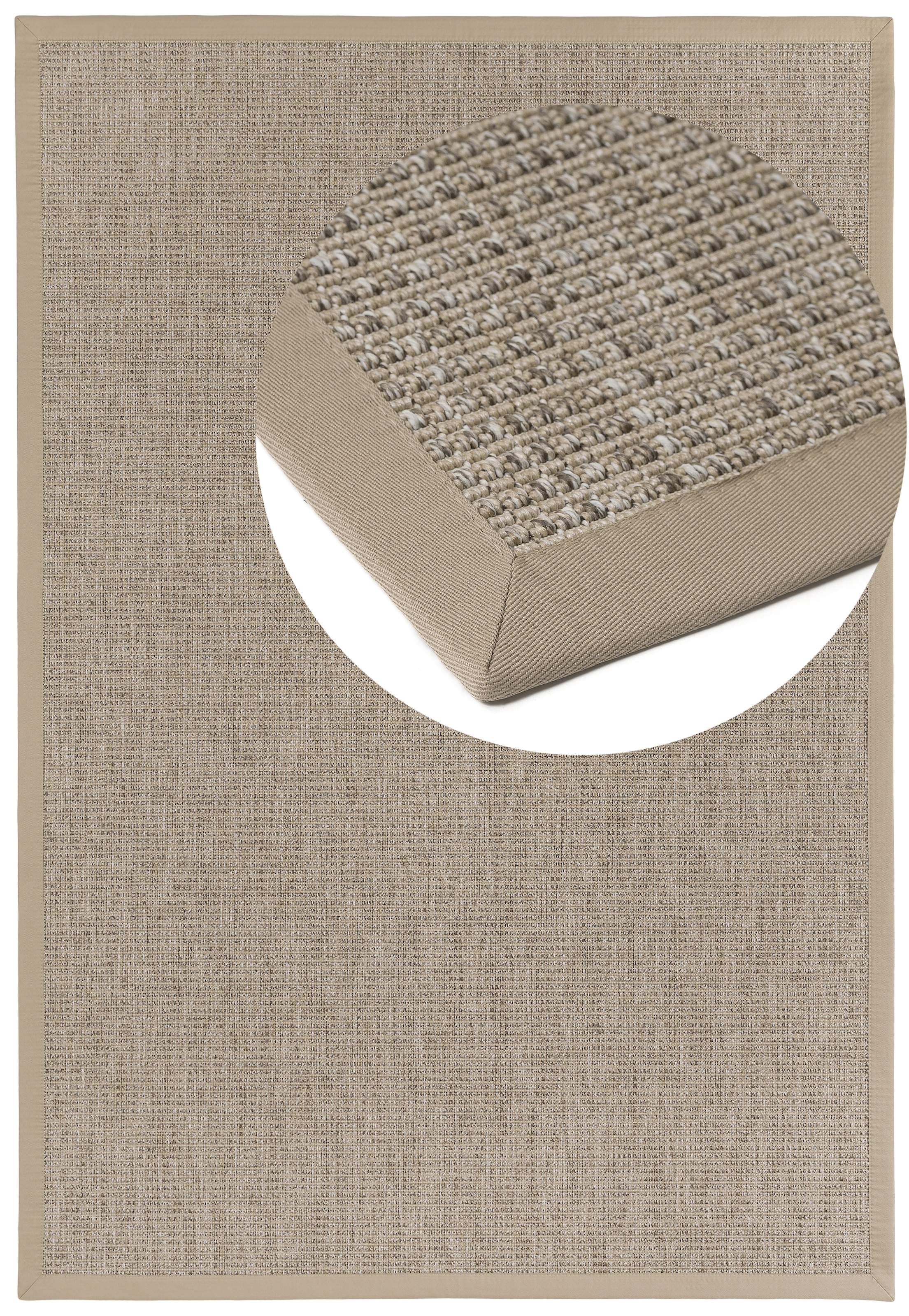 Dekowe "Basic S2 Rustic" rechteckig 10 mm Höhe meliert, Sisaloptik, mit Bordüre, In- und Outdoor geeignet