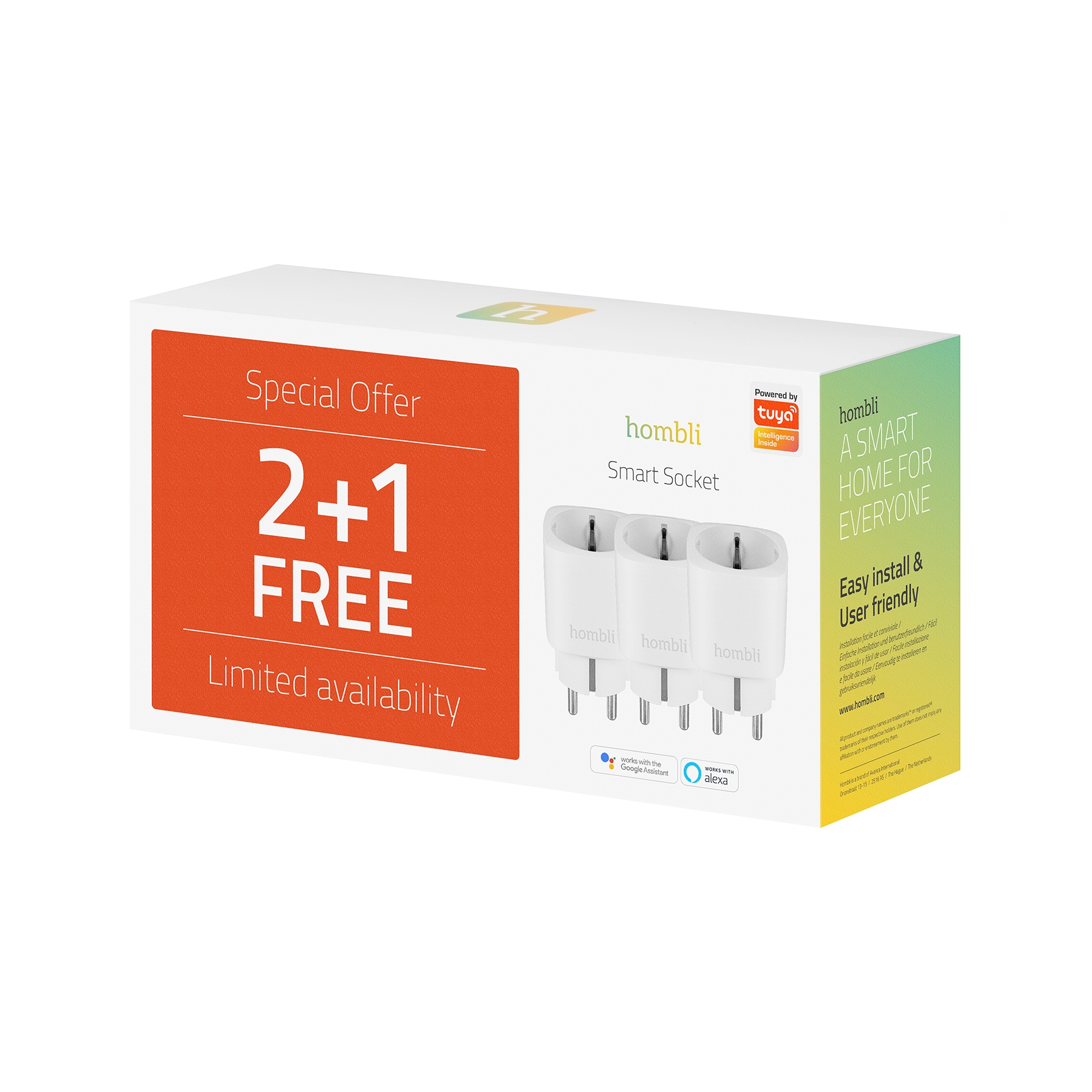 Hombli Smart-Home-Zubehör »smarte Steckdose EU, 2+1 Promo Pack«