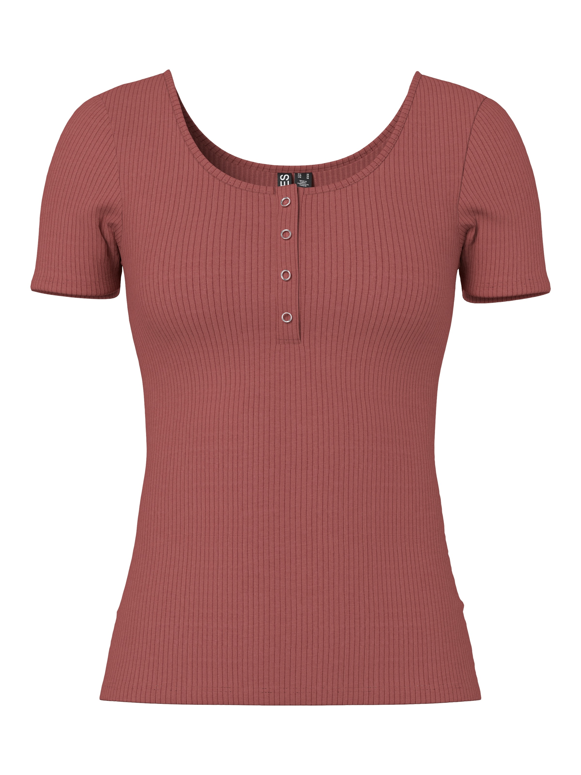 pieces Kurzarmshirt »PCKITTE SS TOP NOOS BC« Baumwollmischung, slim fit