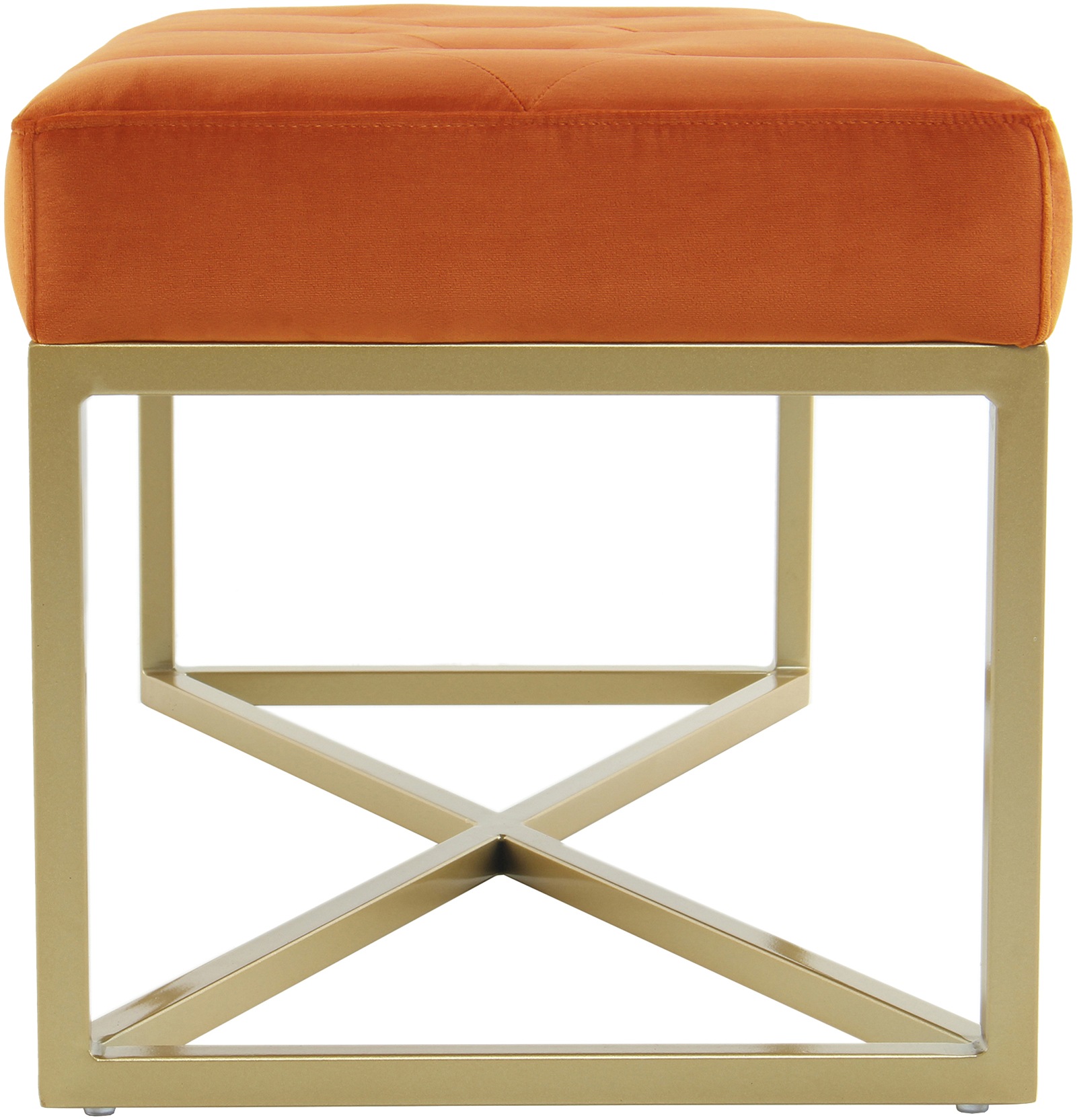 Kayoom Sitzhocker »Sitzbank Cameron 125 Orange / Gold«, (1 St.), bequem, elegant, mit Zierknöpfen