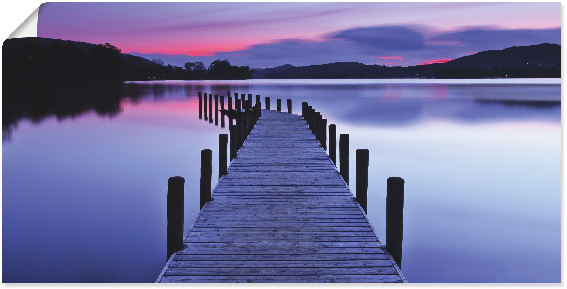 Artland Wandbild "Panorama Steg Coniston Water", Seebilder, (1 St.), als Le günstig online kaufen