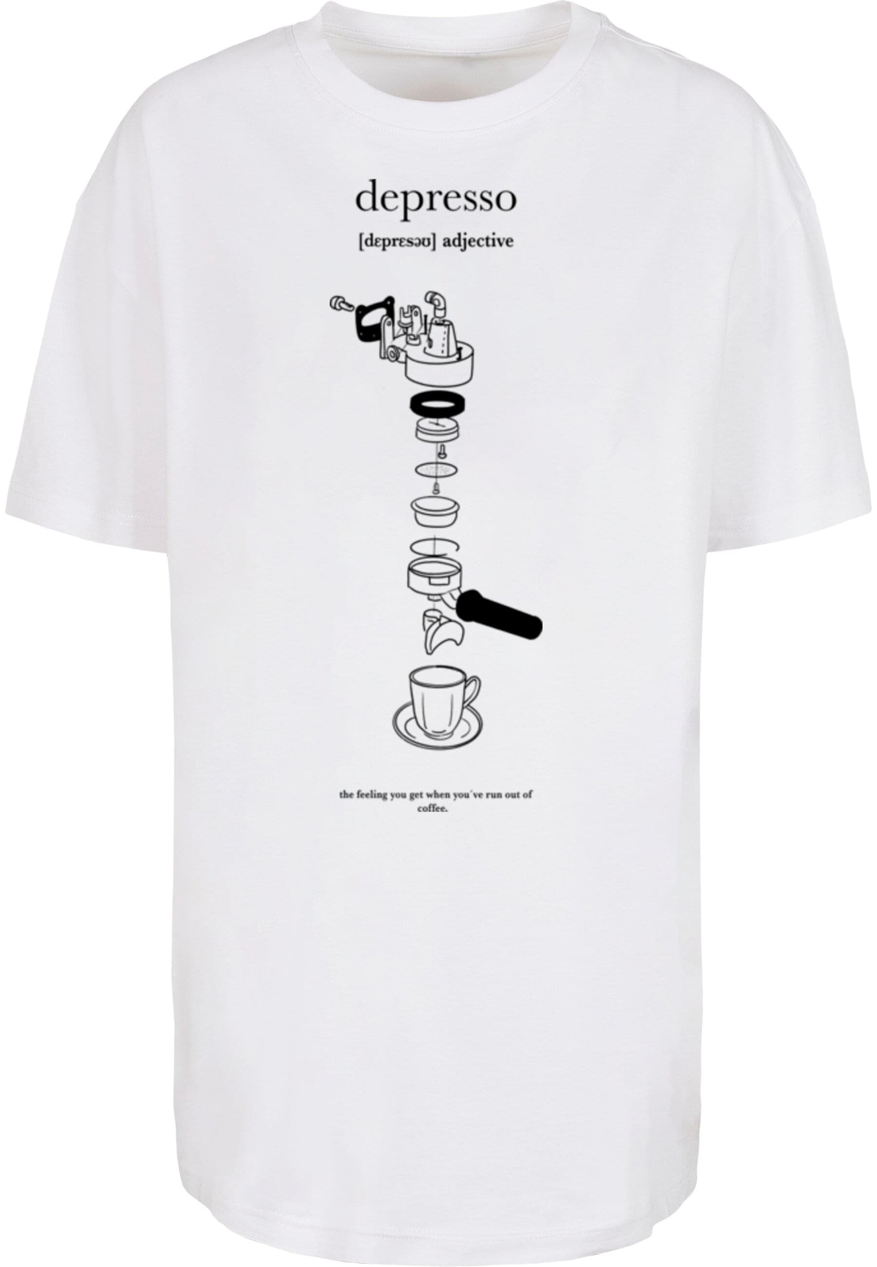 MisterTee T-Shirt "MisterTee Ladies Depresso Oversized Boyfriend Tee" 1 Stk günstig online kaufen
