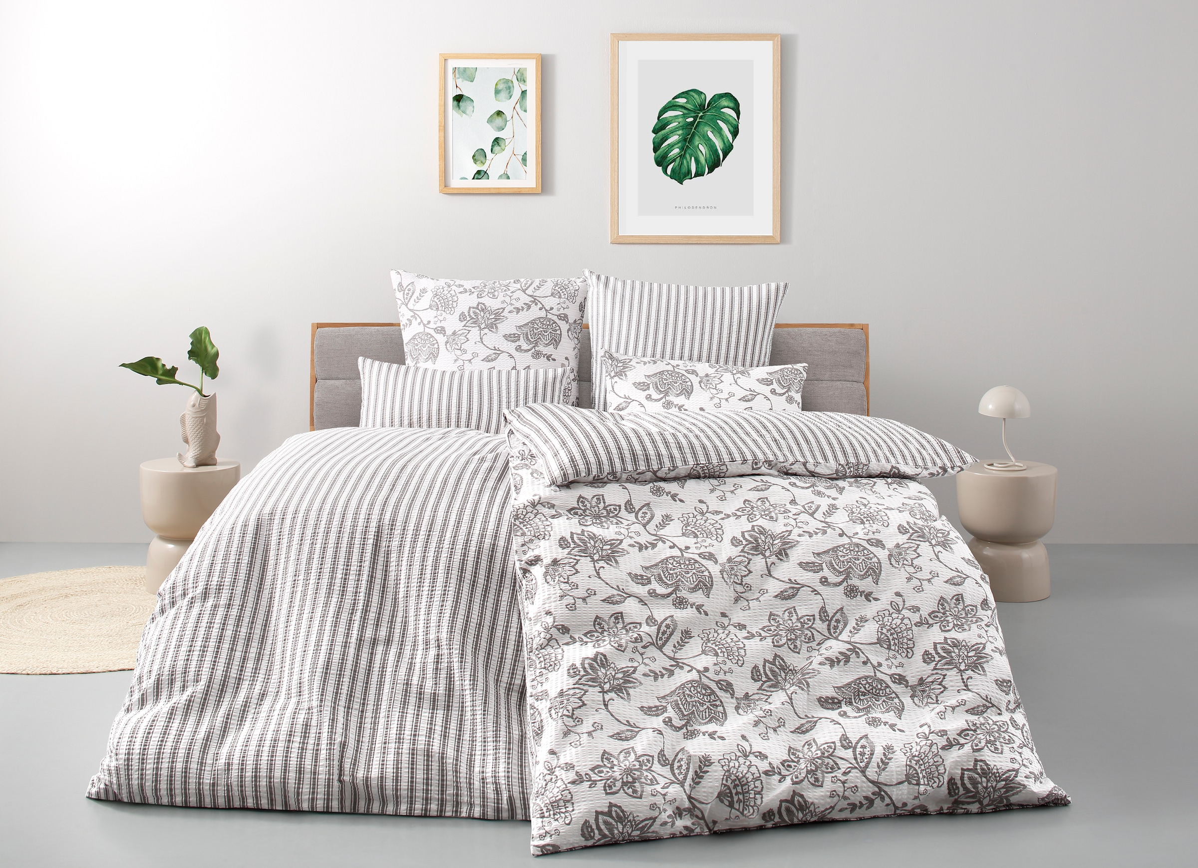 OTTO home Bettwäsche "Nordby" 2 Bettwäsche aus Baumwolle, skandinavisches Design, ab Größe 135x200 cm