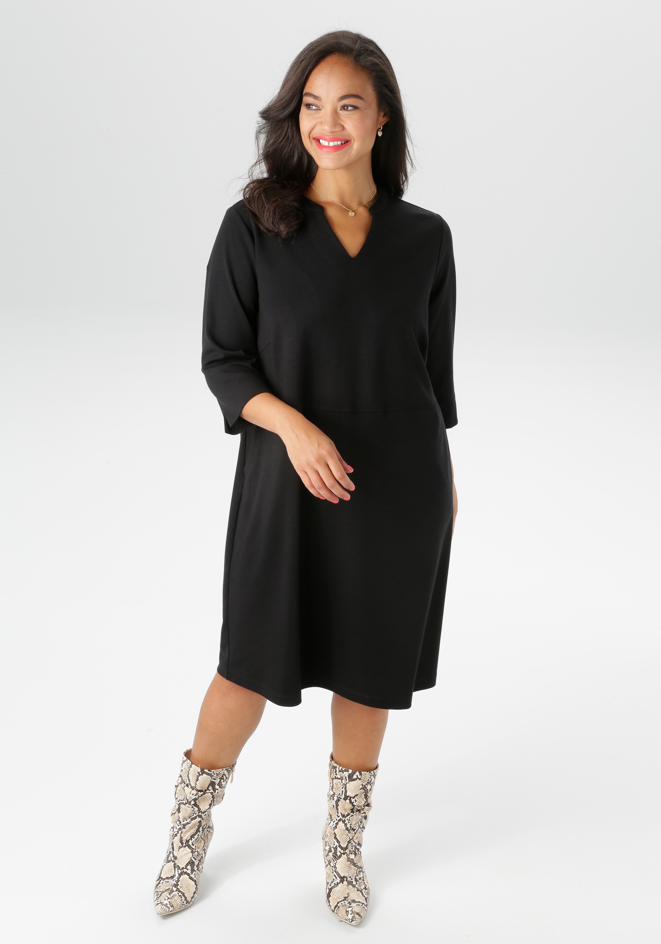 Aniston PLUS Jerseykleid Eingrifftaschen mit praktische Eingrifftaschen günstig online kaufen