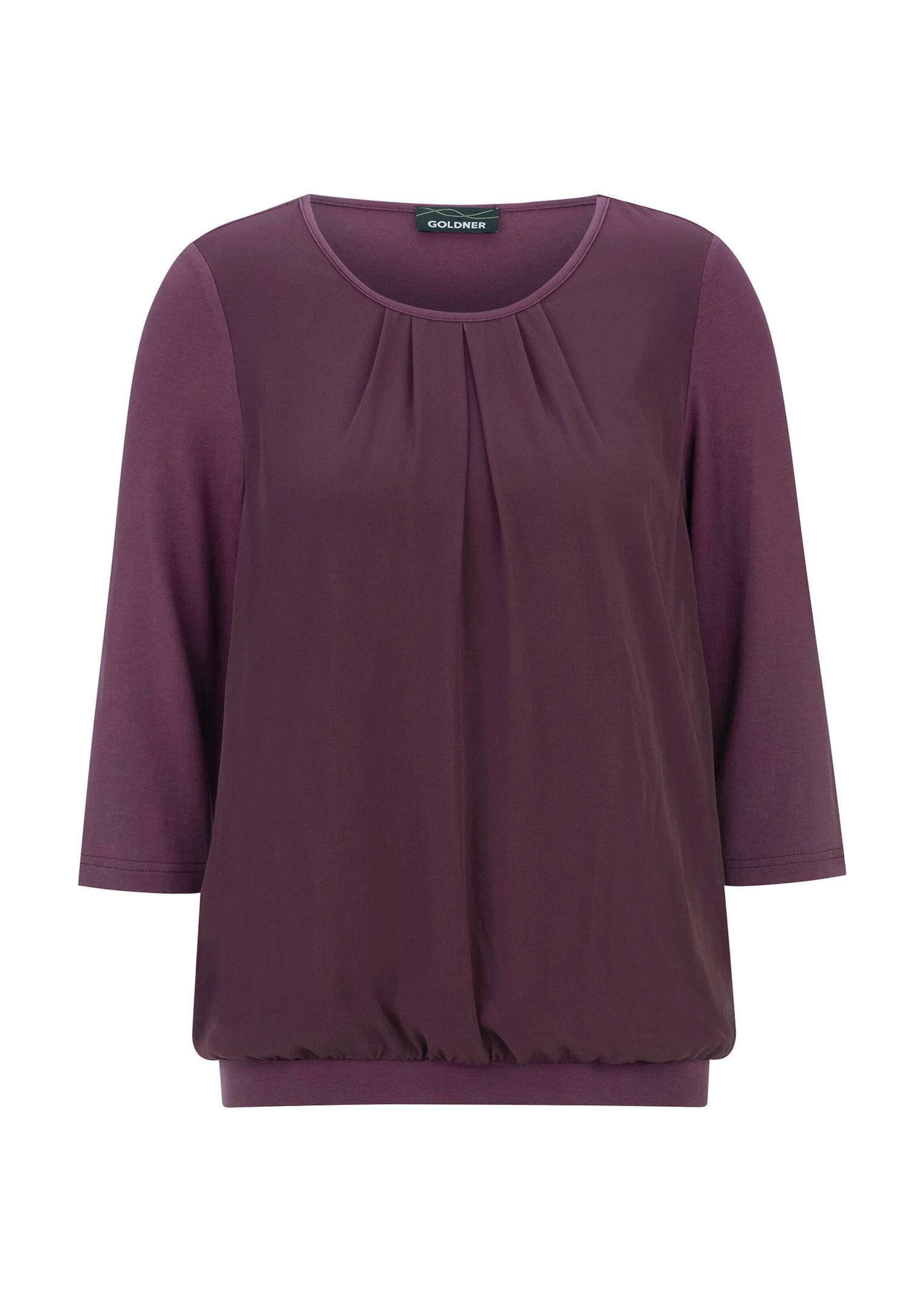 GOLDNER Kurzarmbluse "Chiffon-Shirt mit 3/4-Arm, Rundhals" keine/nicht relevant