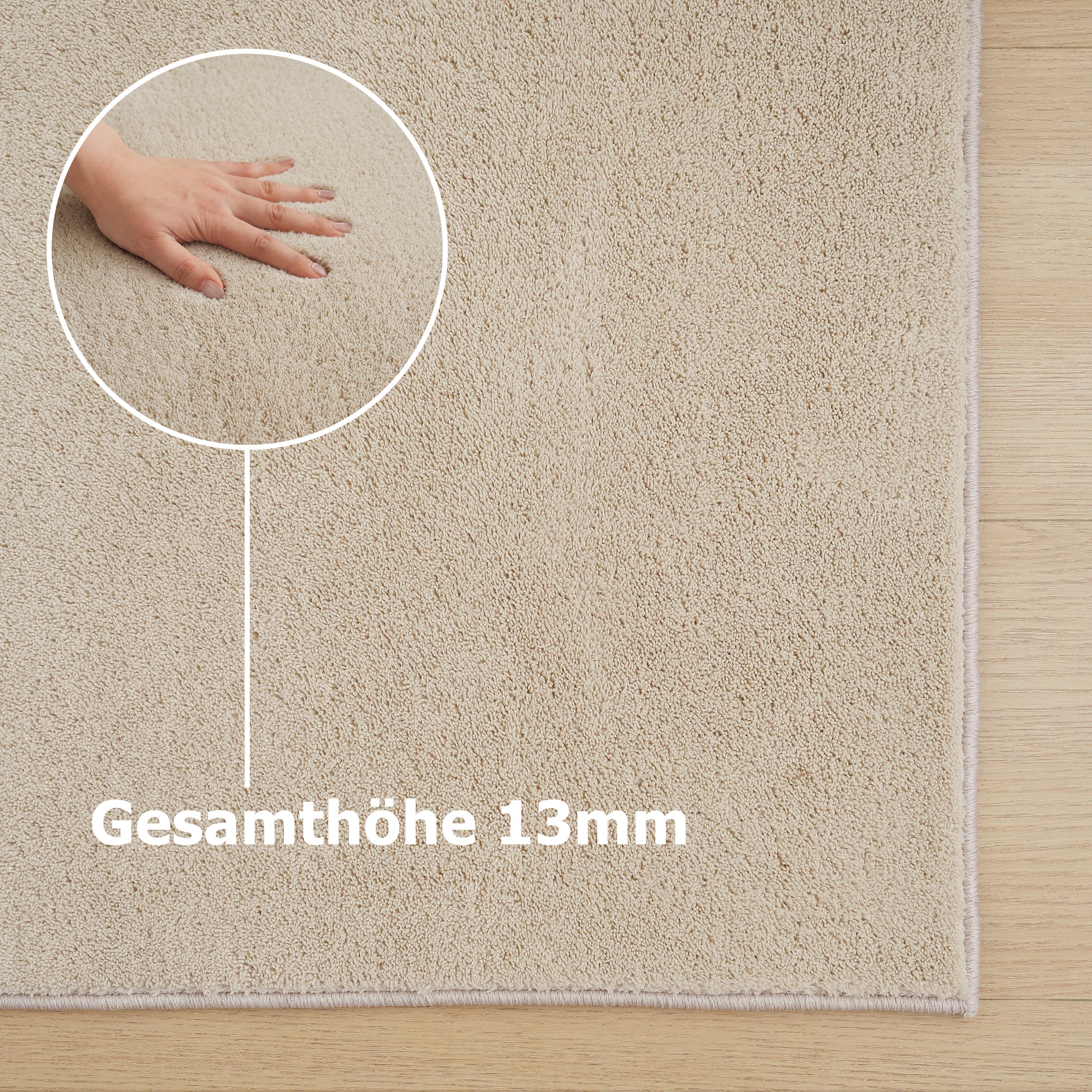 my home Teppich »Cali light, Kunstfellteppich«, rechteckig, 13 mm Höhe, Uni-Farben, kuschelig, & weich, waschbar, Wohnzimmer, Schlafzimmer