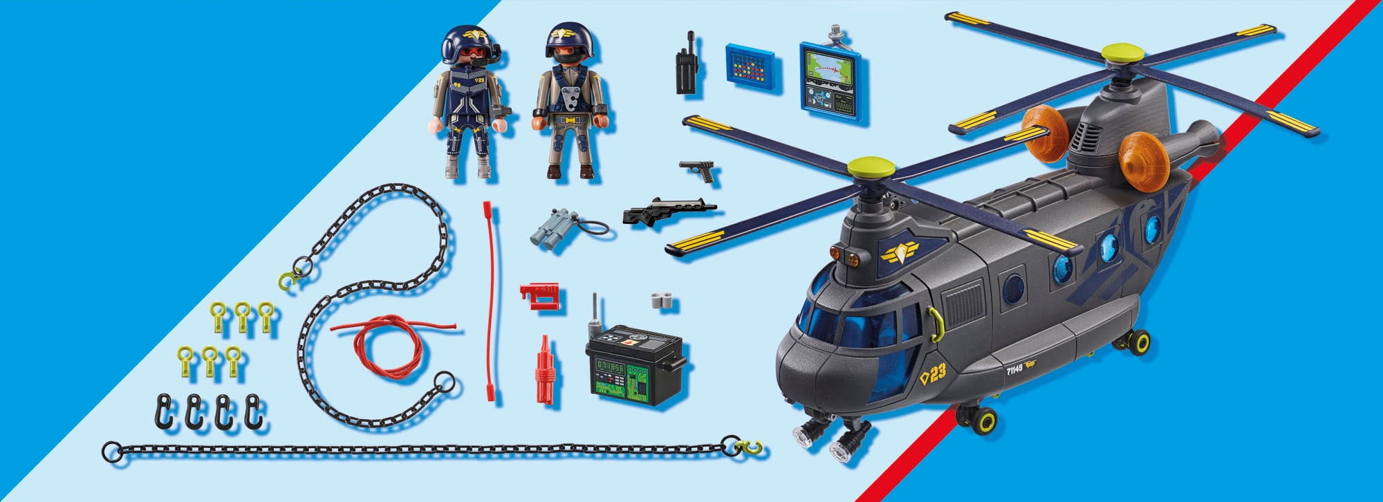 Playmobil® Konstruktions-Spielset »SWAT-Rettungshelikopter (71149), City Action«, (117 St.), Made in Europe; mit Licht und Sound