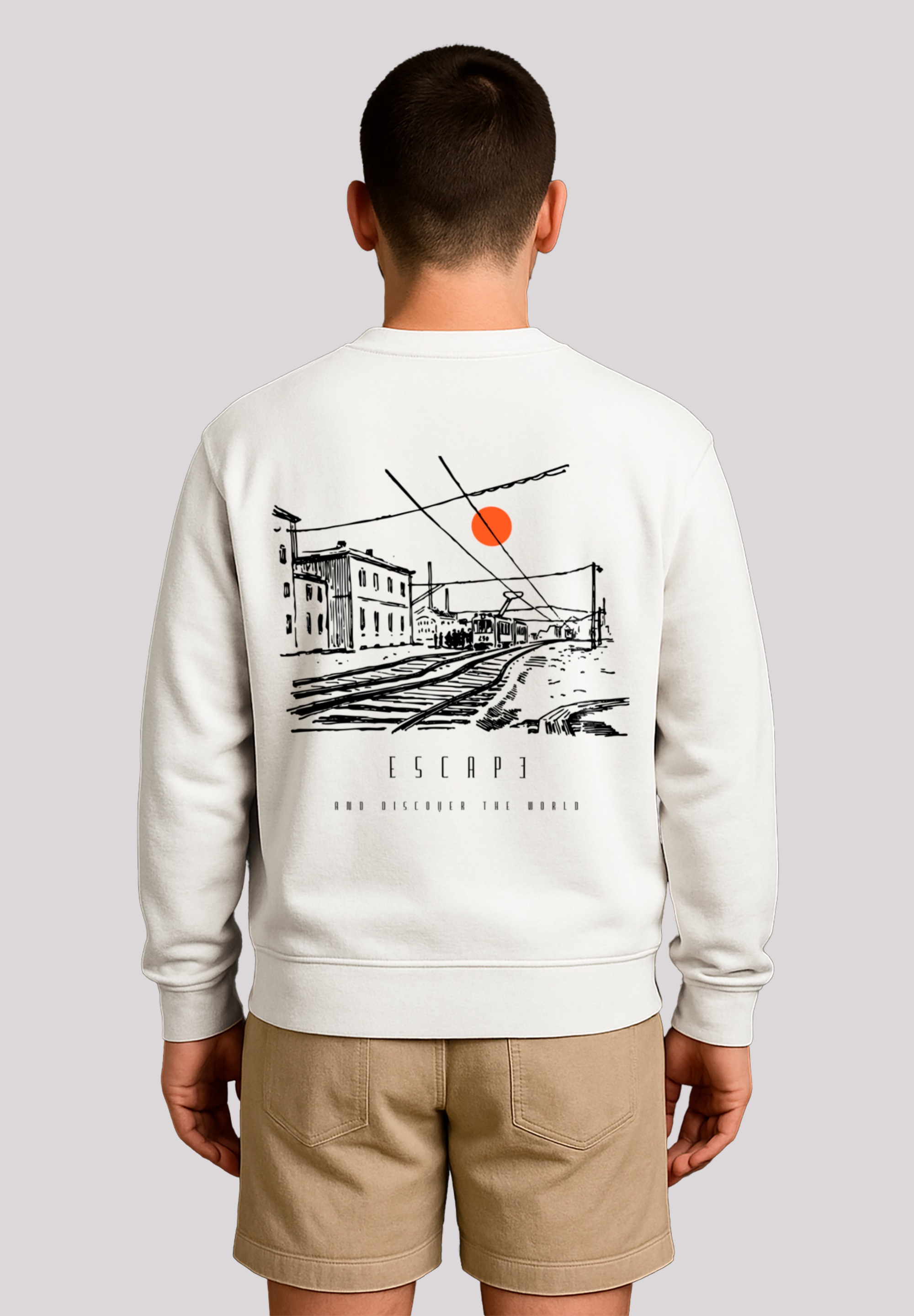 F4NT4STIC Sweatshirt "Escape Discover the World Town Train Station", Premiu günstig online kaufen