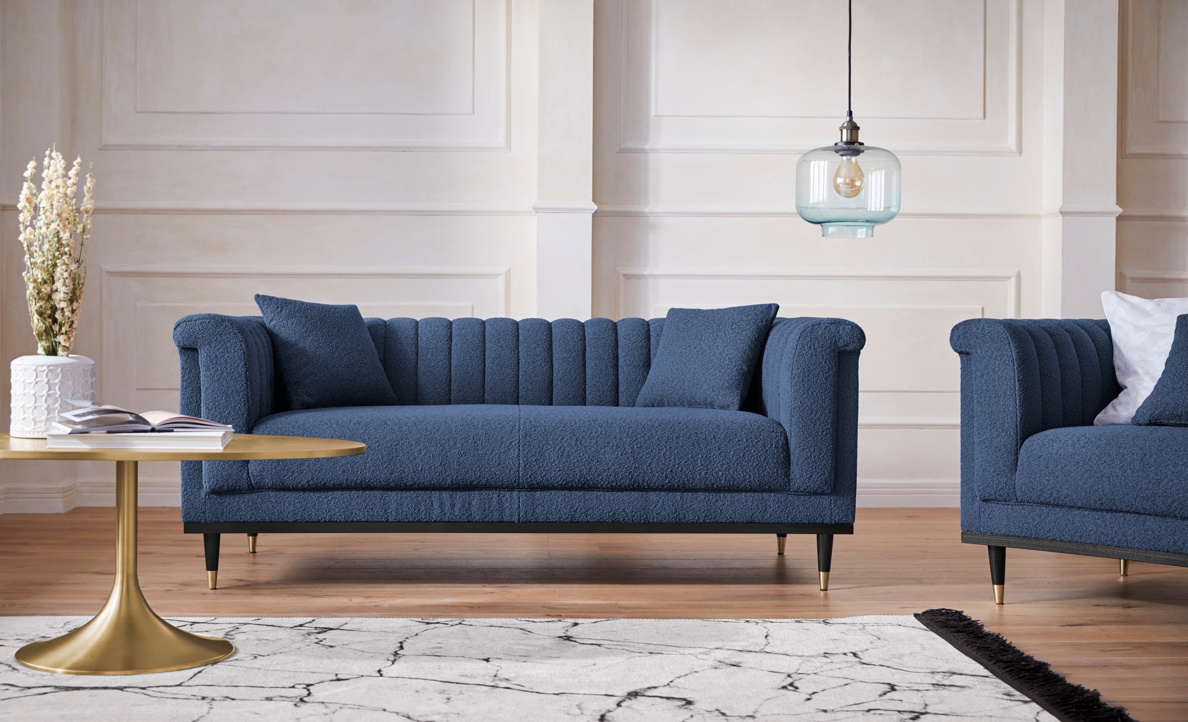 Home affaire 2-Sitzer »Chamby New« im Bouclé-Strukturbezug mit Steppung im Lehnenbereich