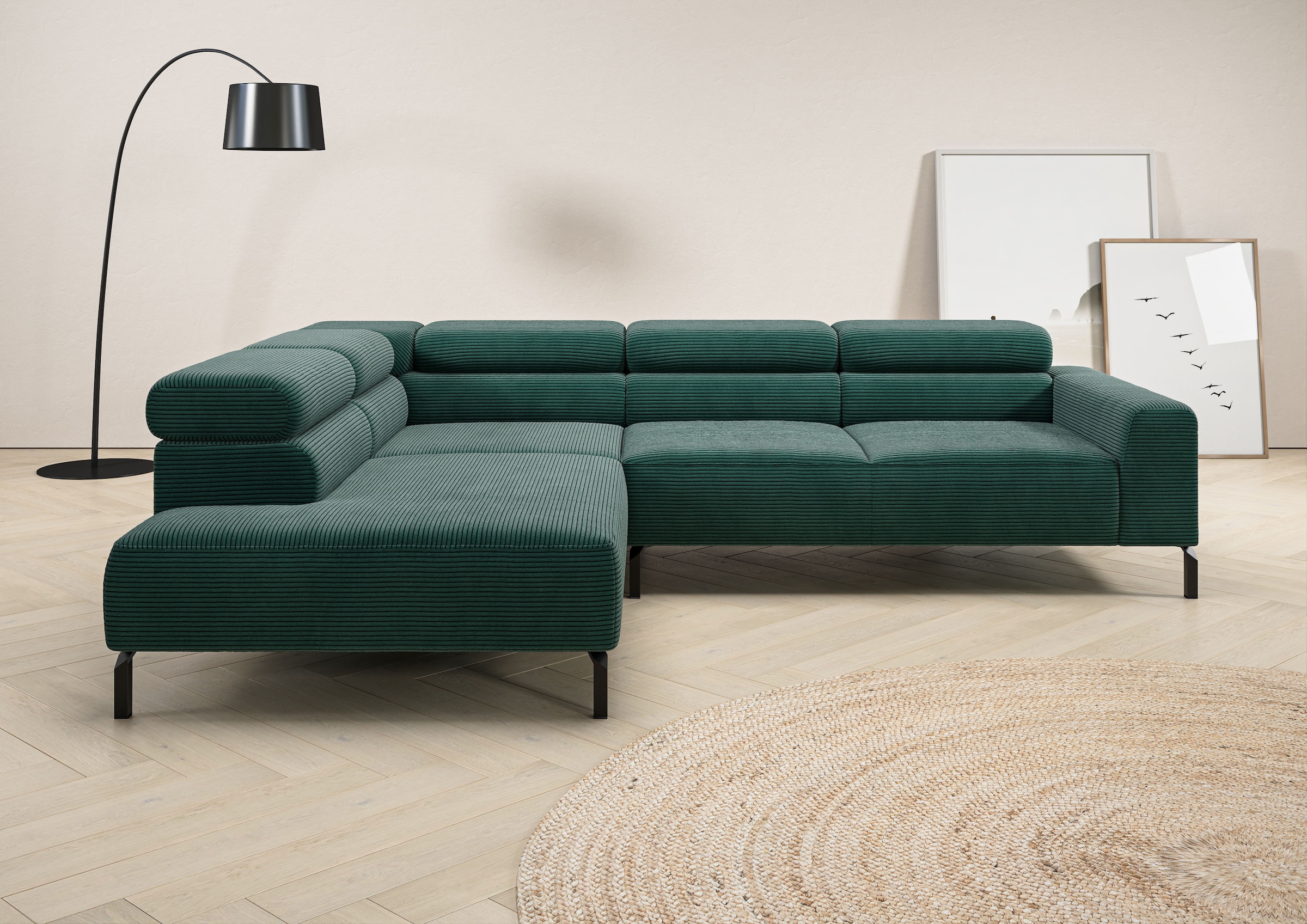 Places of Style Ecksofa "Antonelli, L-Form, inkl. Kopfteilverstellung, Brei günstig online kaufen