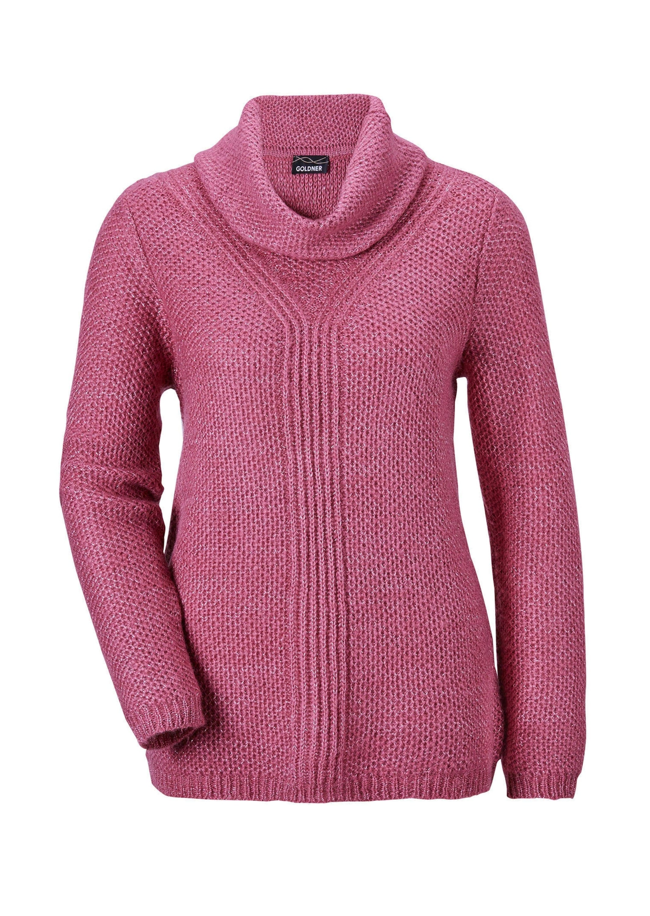 GOLDNER Strickpullover "Kurzgröße Strickpullover mit interessanter Struktur und Glitzergarn" Ohne