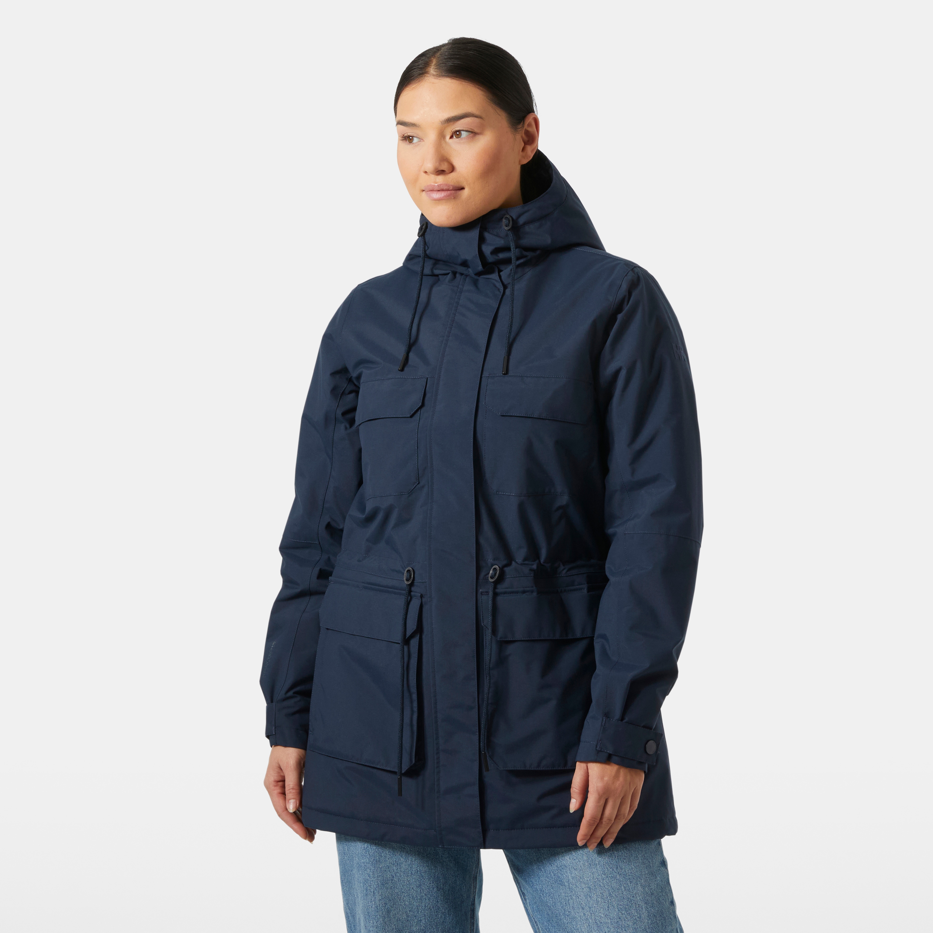 Helly Hansen Funktionsmantel "W ESCAPE INS PARKA" mit Kapuze, hüftbedeckende Länge, wasserdicht, winddicht, atmungsaktiv