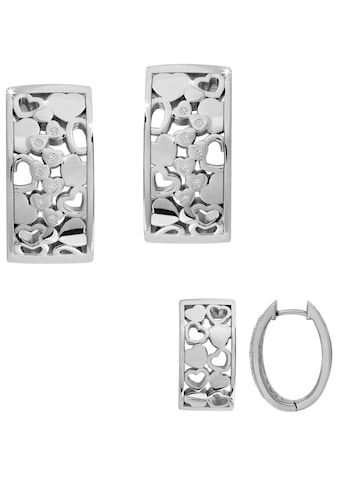 Paar Creolen »Schmuck Geschenk Silber 925 Herzen«