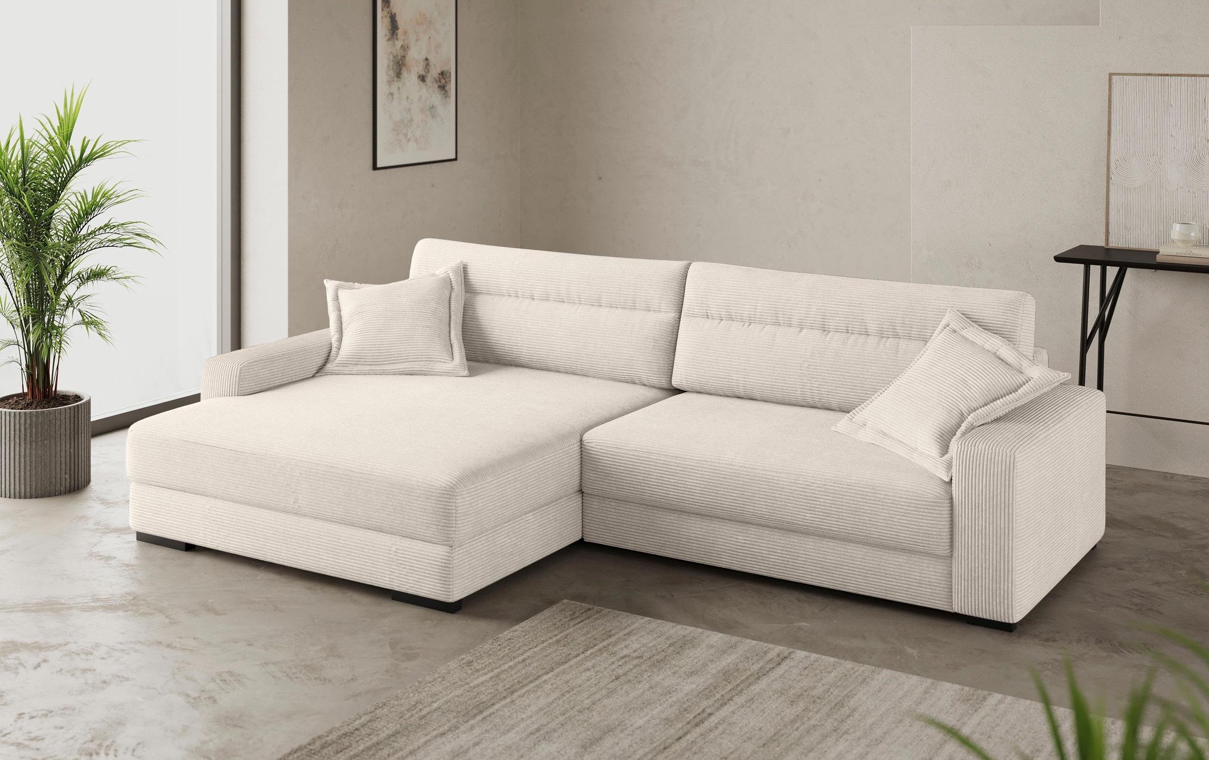 Mr. Couch Ecksofa »Marcello DuraFlex L-Form«, EasyBett, Bettkasten, Kaltschaumpolsterung, bis 140 kg belastbar