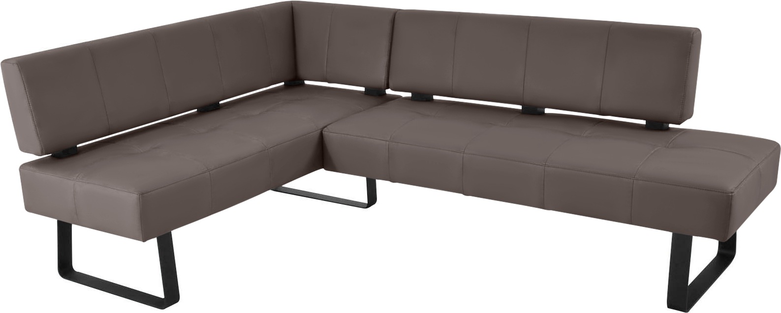 Eckbank K+W KOMFORT & WOHNEN "Spider II", braun (canyon 80, schwarz), B:165cm H:88cm T:195cm, Sitzbänke, Eckbank, Sitzsteppung, bequem durch Sandwichbauweise, 2 Stellmaße 2