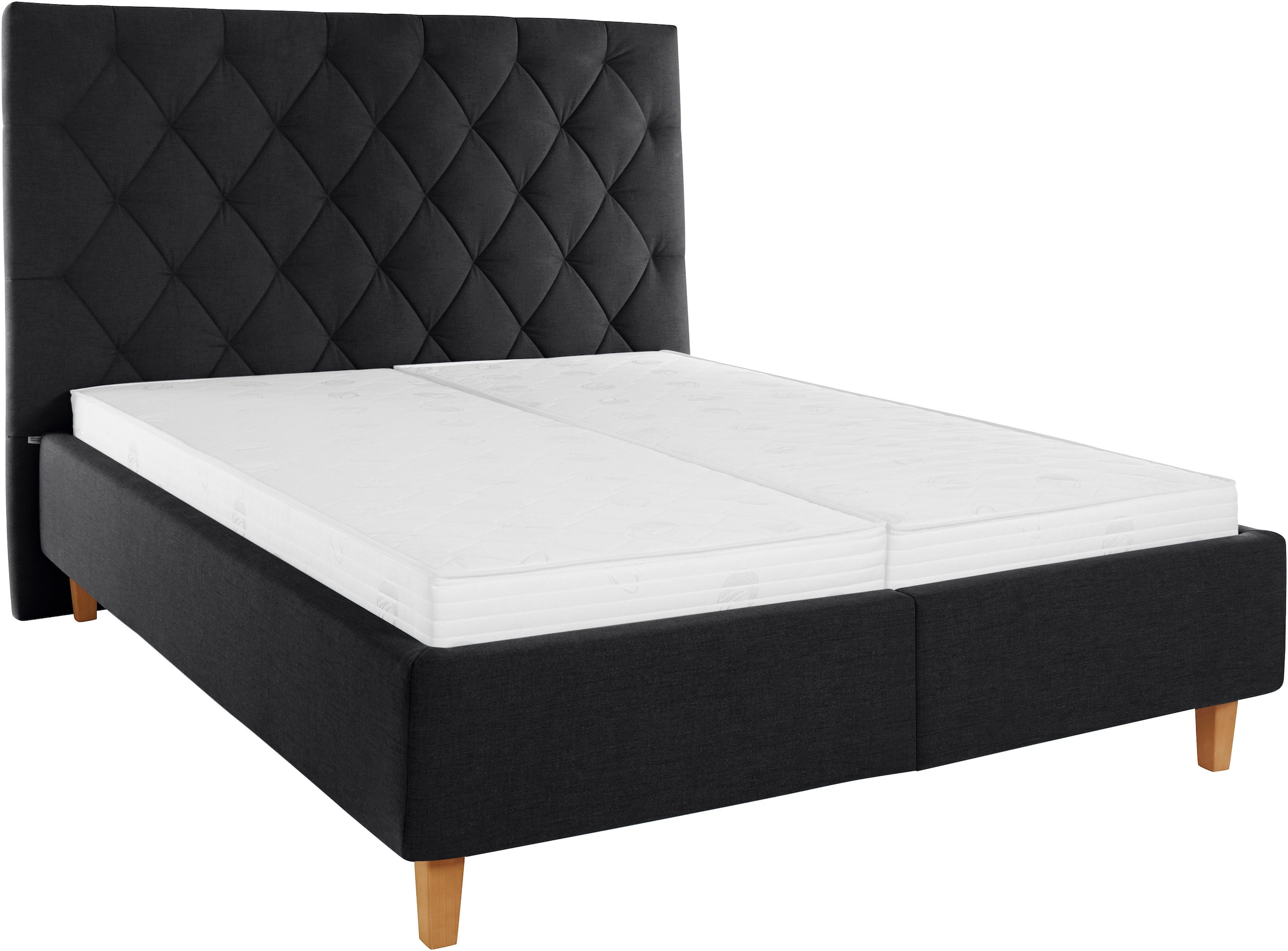 Guido Maria Kretschmer Home&Living Polsterbett »Sunley 140«, Kreuzsteppung, Kopfteilhöhe 142 cm, ohne oder mit Matratze/Lattenrost