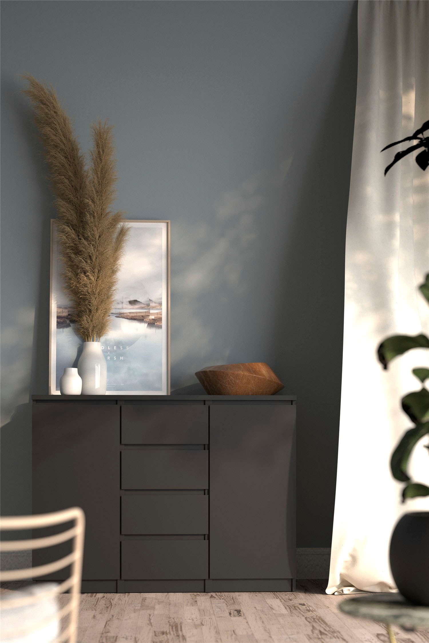 INOSIGN Kommode »Naia«, abgerundeten Schubladenkanten auf Metallgleiter, Breite 120,6 cm