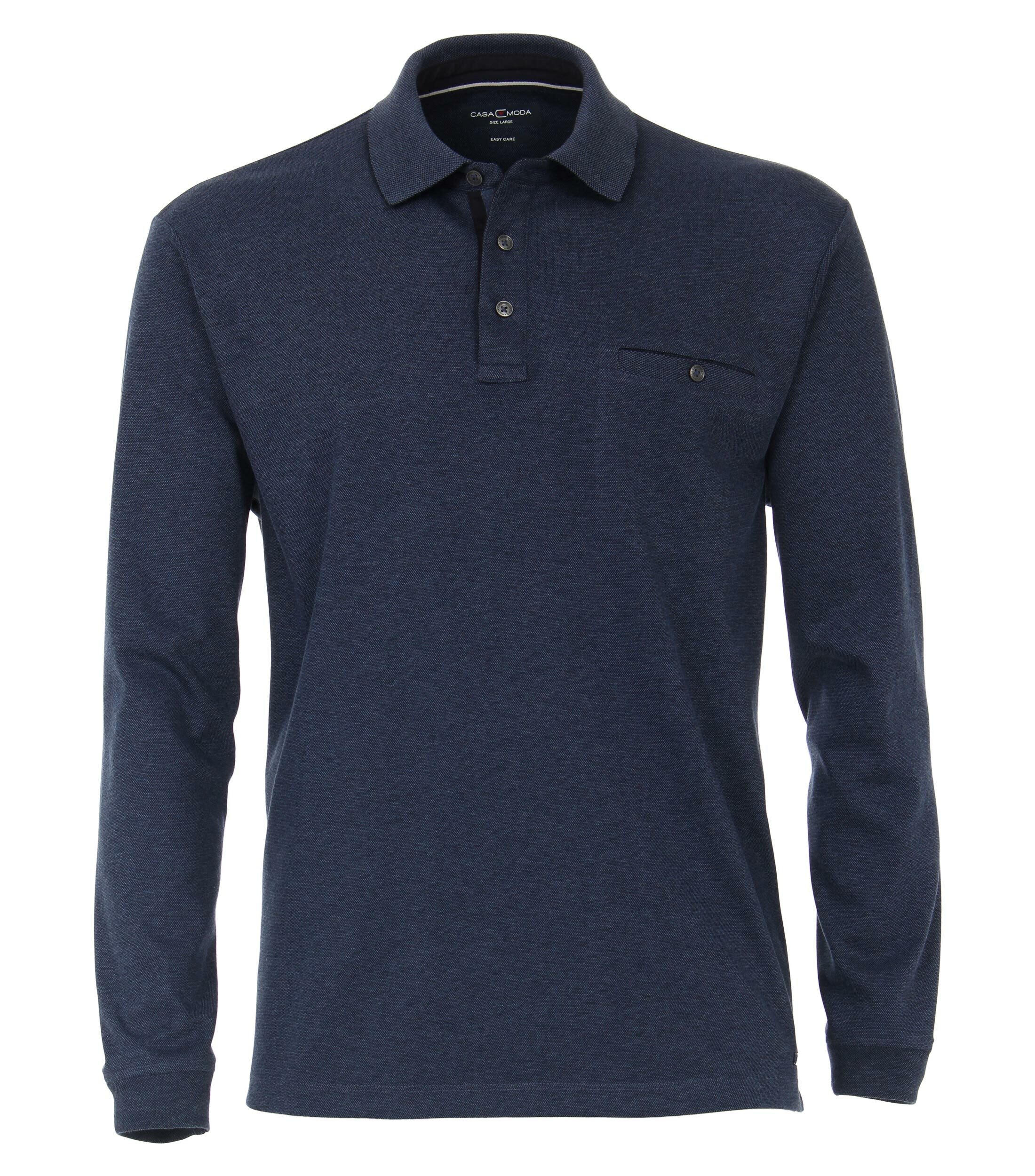 CASAMODA Langarm-Poloshirt "CASAMODA Polo-Shirt Langarm gestreift"