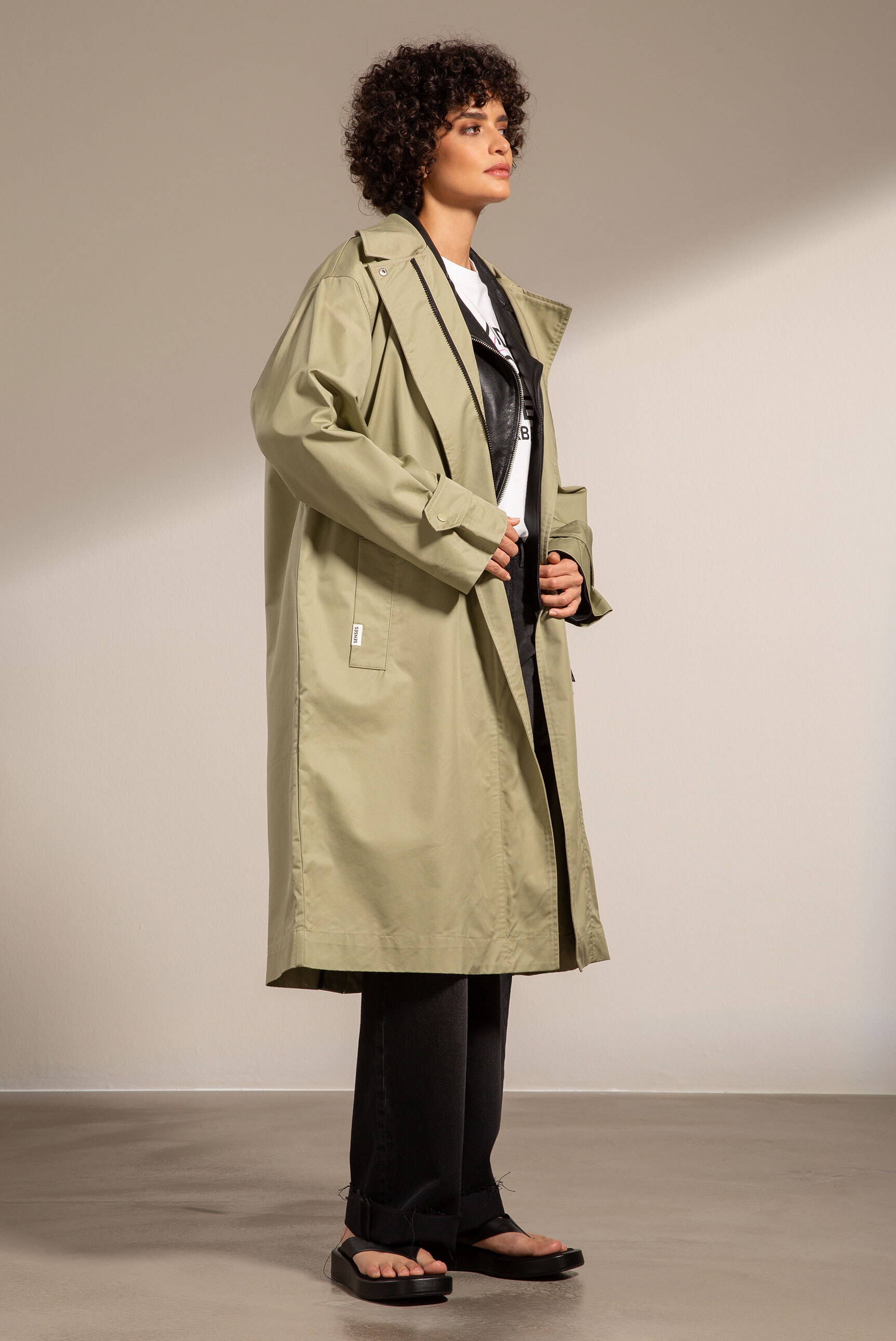 SENSES.THE LABEL Langjacke, ohne Kapuze, mit langem Gehschlitz