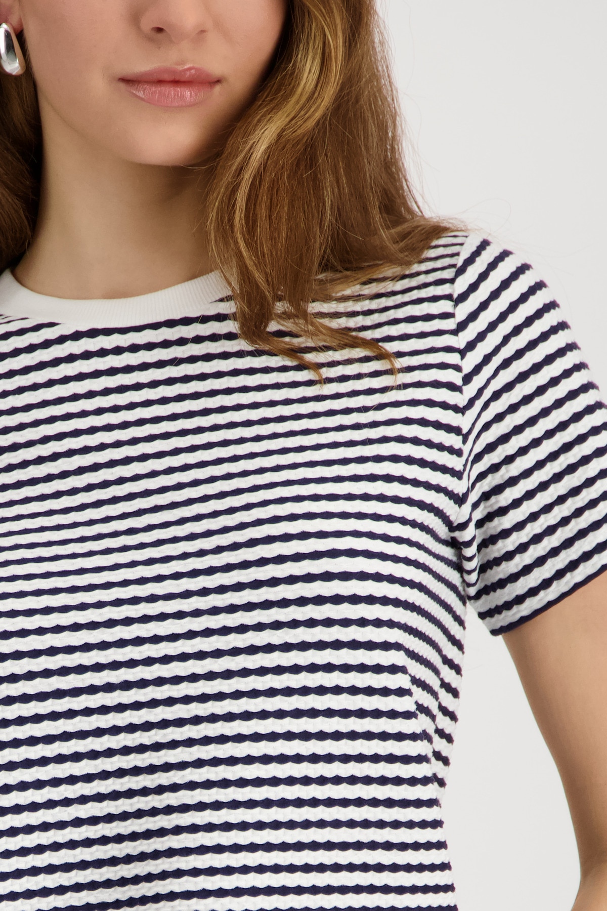 Monari T-Shirt »Shirt Struktur« Rundhalsausschnitt, Strukturmuster, Regular Fit
