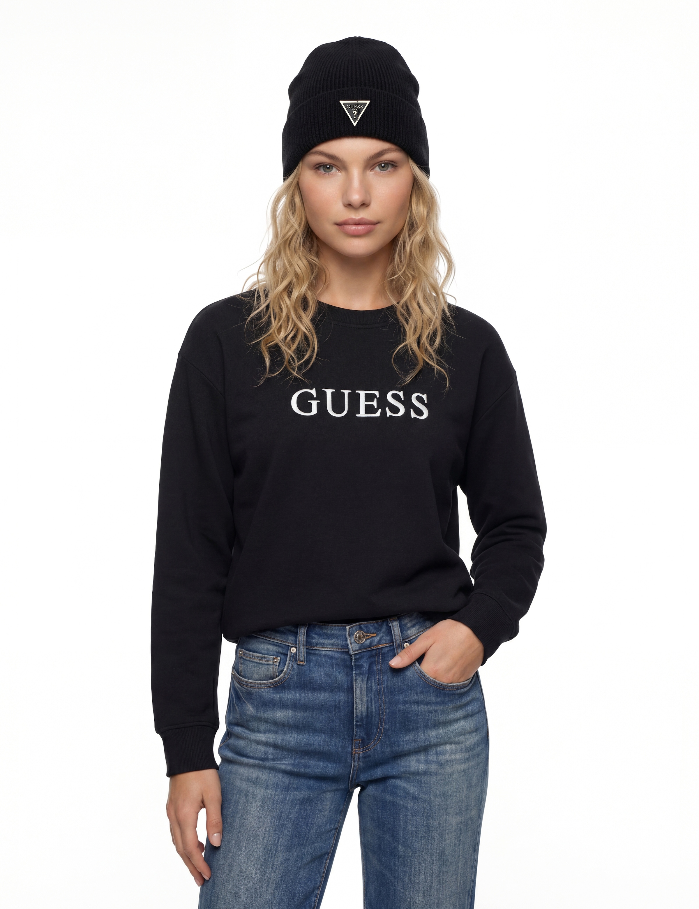 Guess Strickmütze »BEANIE« mit Markenlabel