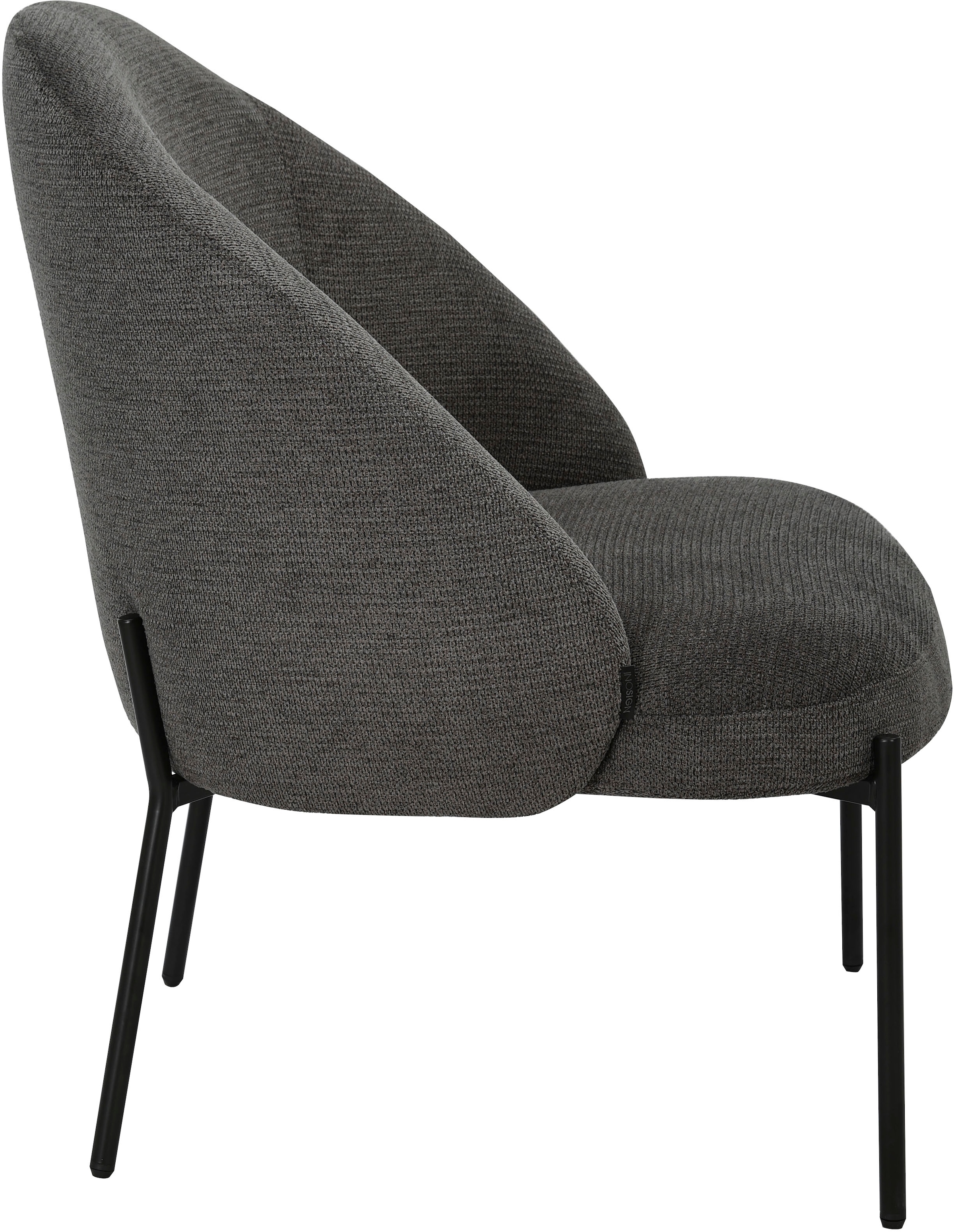 INOSIGN Loungesessel »MOVILLE Designstuhl mit filigranen Metallbeinen«, Cocktailsessel, farblich abgestimmte Metall-Beine, Webstoff