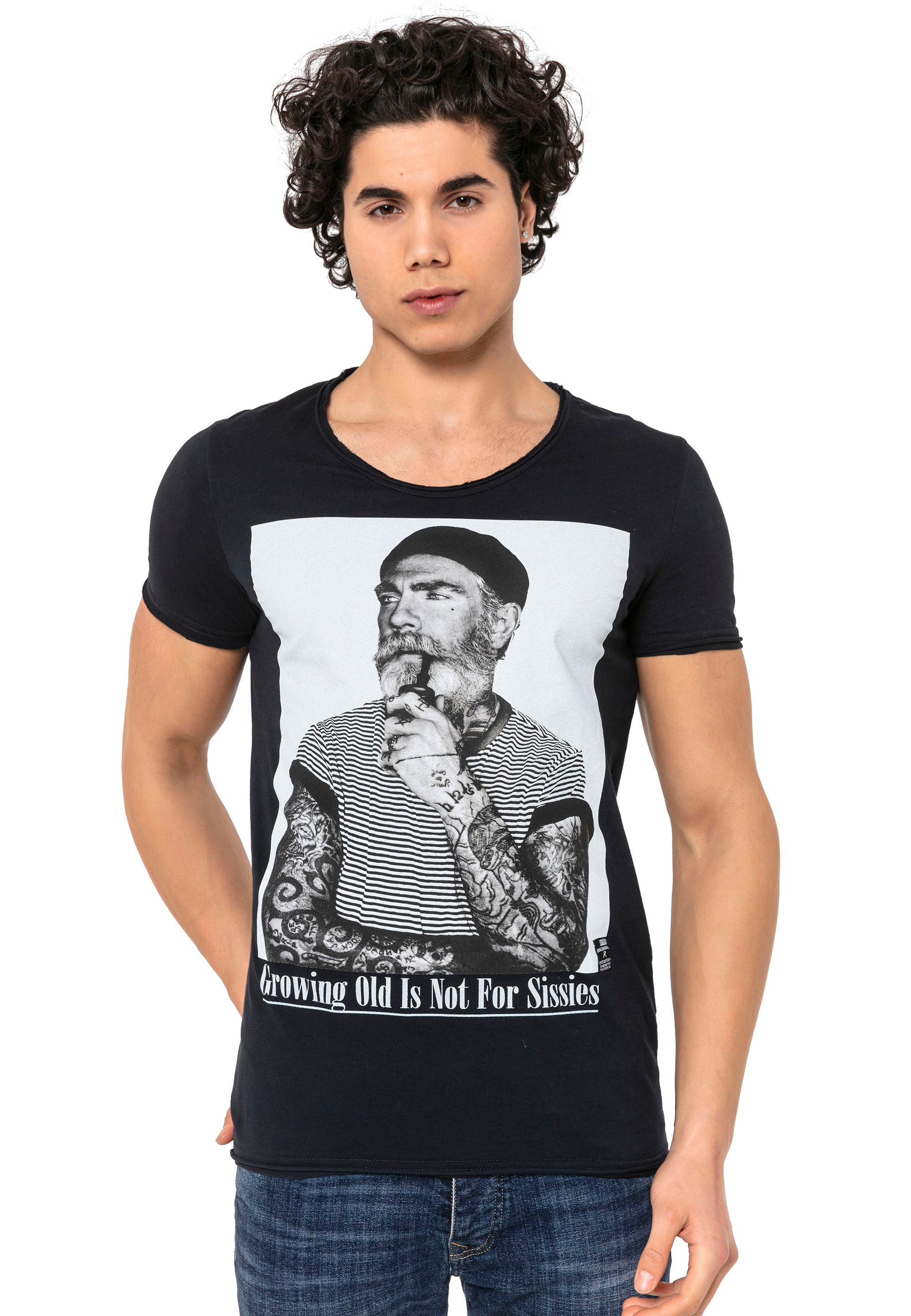 RedBridge T-Shirt »Manhattan Uncle Pipe«, mit coolem Print