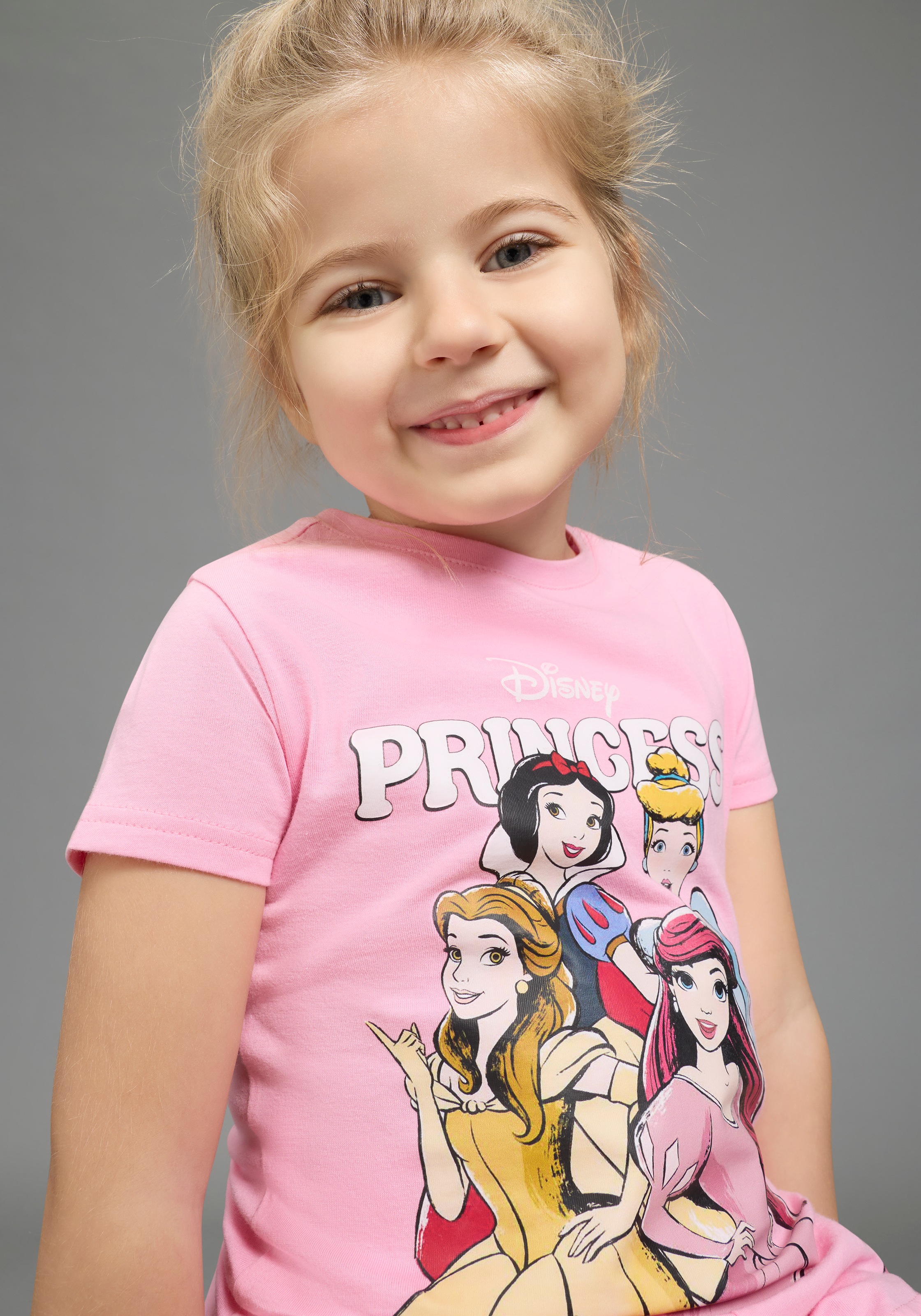 KIDSWORLD Shirt & Shorts »PRINCESS 2tlg. Set: Scheewitttchen, Ariel & Freundinnen - Disney« Set, 2 tlg. aus Baumwolle, Single Jersey Material